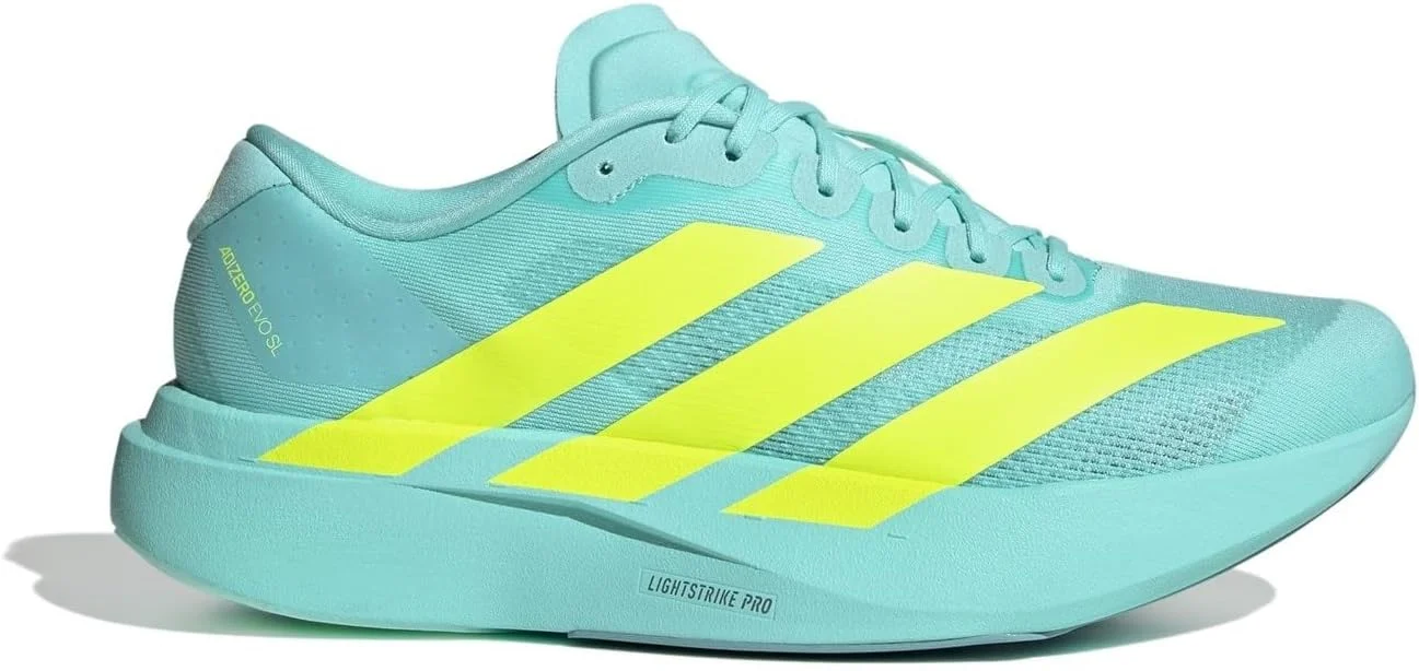 کفش مردانه آدیداس Adizero EVO SL مخصوص دویدن در جاده، فلاش آکوا، سایز 11 انگلستان