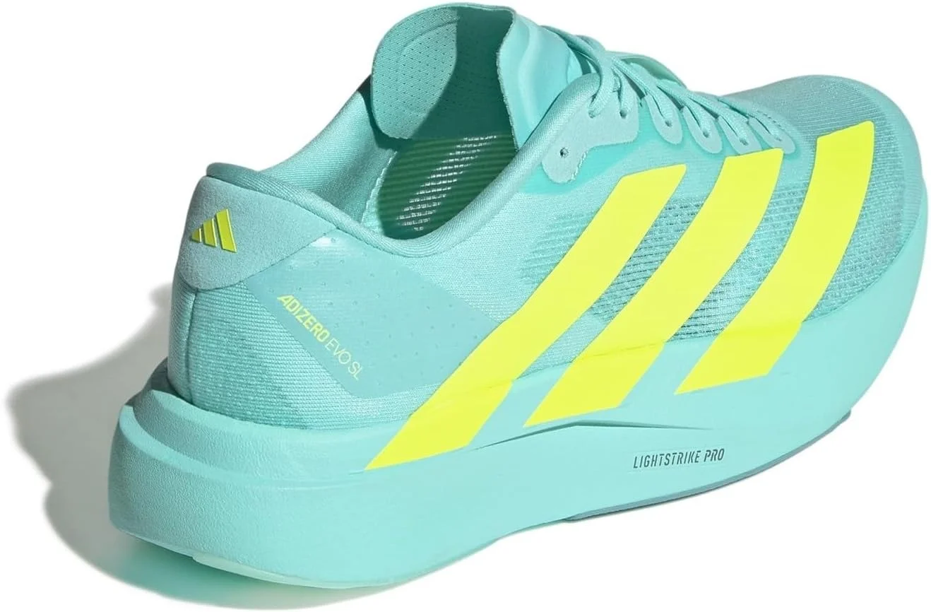 کفش مردانه آدیداس Adizero EVO SL مخصوص دویدن در جاده، فلاش آکوا، سایز 11 انگلستان کفش مردانه آدیداس Adizero EVO SL مخصوص دویدن در جاده، فلاش آکوا، سایز 11 انگلستان