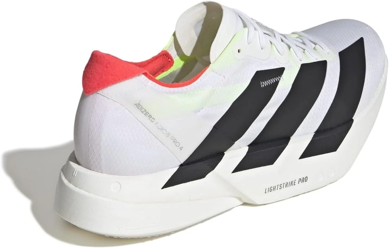کفش مردانه آدیداس Adizero Adios Pro 4 مناسب دویدن در جاده سفید/مشکی سایز 8.5 انگلستان