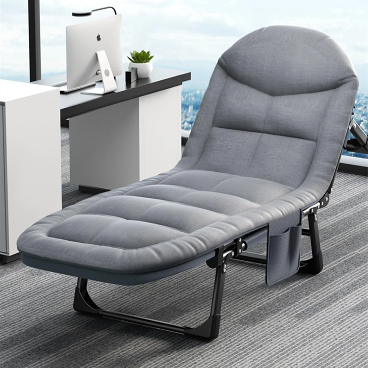 تخت تاشو کمپینگ Beauenty، تخت تاشو ساده با تشک فوم حافظهدار و پشتی قابل تنظیم، تختخواب قابل حمل فضای باز، صندلی استراحت تخت قابل تنظیم برای دفتر و کمپینگ 200x65 سانتیمتر (خاکستری) تخت تاشو کمپینگ Beauenty، تخت تاشو ساده با تشک فوم حافظهدار و پشتی قابل تنظیم، تختخواب قابل حمل فضای باز، صندلی استراحت تخت قابل تنظیم برای دفتر و کمپینگ 200x65 سانتیمتر (خاکستری)