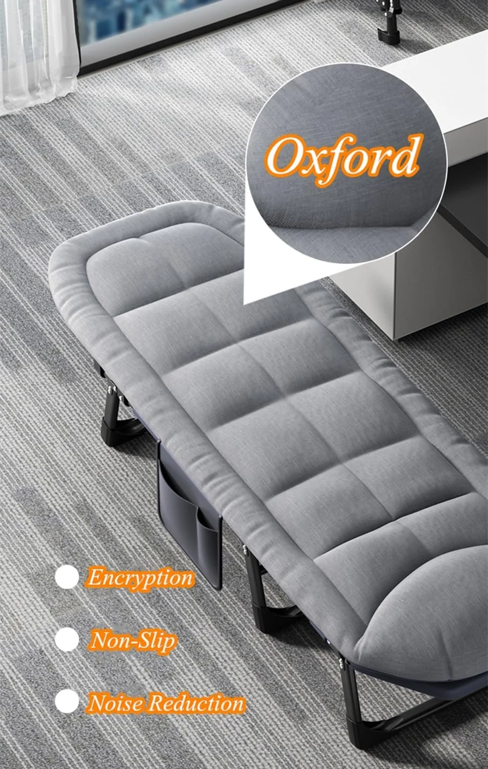 تخت تاشو کمپینگ Beauenty، تخت تاشو ساده با تشک فوم حافظهدار و پشتی قابل تنظیم، تختخواب قابل حمل فضای باز، صندلی استراحت تخت قابل تنظیم برای دفتر و کمپینگ 200x65 سانتیمتر (خاکستری) تخت تاشو کمپینگ Beauenty، تخت تاشو ساده با تشک فوم حافظهدار و پشتی قابل تنظیم، تختخواب قابل حمل فضای باز، صندلی استراحت تخت قابل تنظیم برای دفتر و کمپینگ 200x65 سانتیمتر (خاکستری)