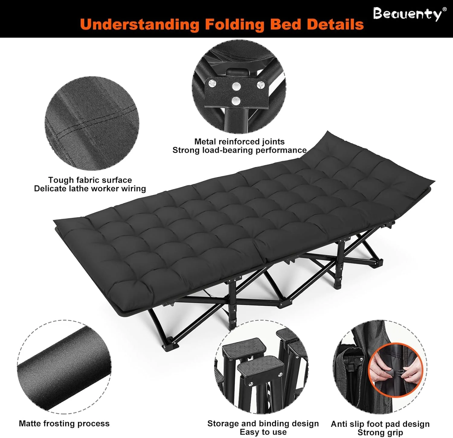 تختخواب تاشو مسافرتی Beauenty، تخت کمپینگ تاشو با تشک، تختخواب سنگین وزن، تخت اسکورت، صندلی استراحت برای پیاده روی، استخر، ساحل، پاسیو، دفتر و خانه (مدل 1) تختخواب تاشو مسافرتی Beauenty، تخت کمپینگ تاشو با تشک، تختخواب سنگین وزن، تخت اسکورت، صندلی استراحت برای پیاده روی، استخر، ساحل، پاسیو، دفتر و خانه (مدل 1)