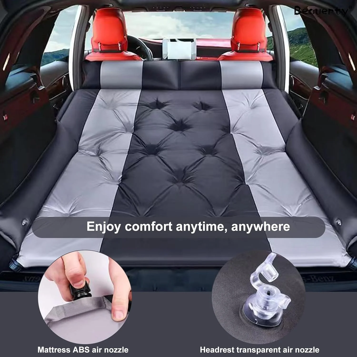 تشک بادی کمپینگ دو نفره قابل حمل Beauenty، تشک خواب خود باد شونده 4 فصل، پمپ داخلی، تشک بادی سبک وزن بزرگسالان برای مسافرت و پیاده روی (خاکستری مشکی) تشک بادی کمپینگ دو نفره قابل حمل Beauenty، تشک خواب خود باد شونده 4 فصل، پمپ داخلی، تشک بادی سبک وزن بزرگسالان برای مسافرت و پیاده روی (خاکستری مشکی)