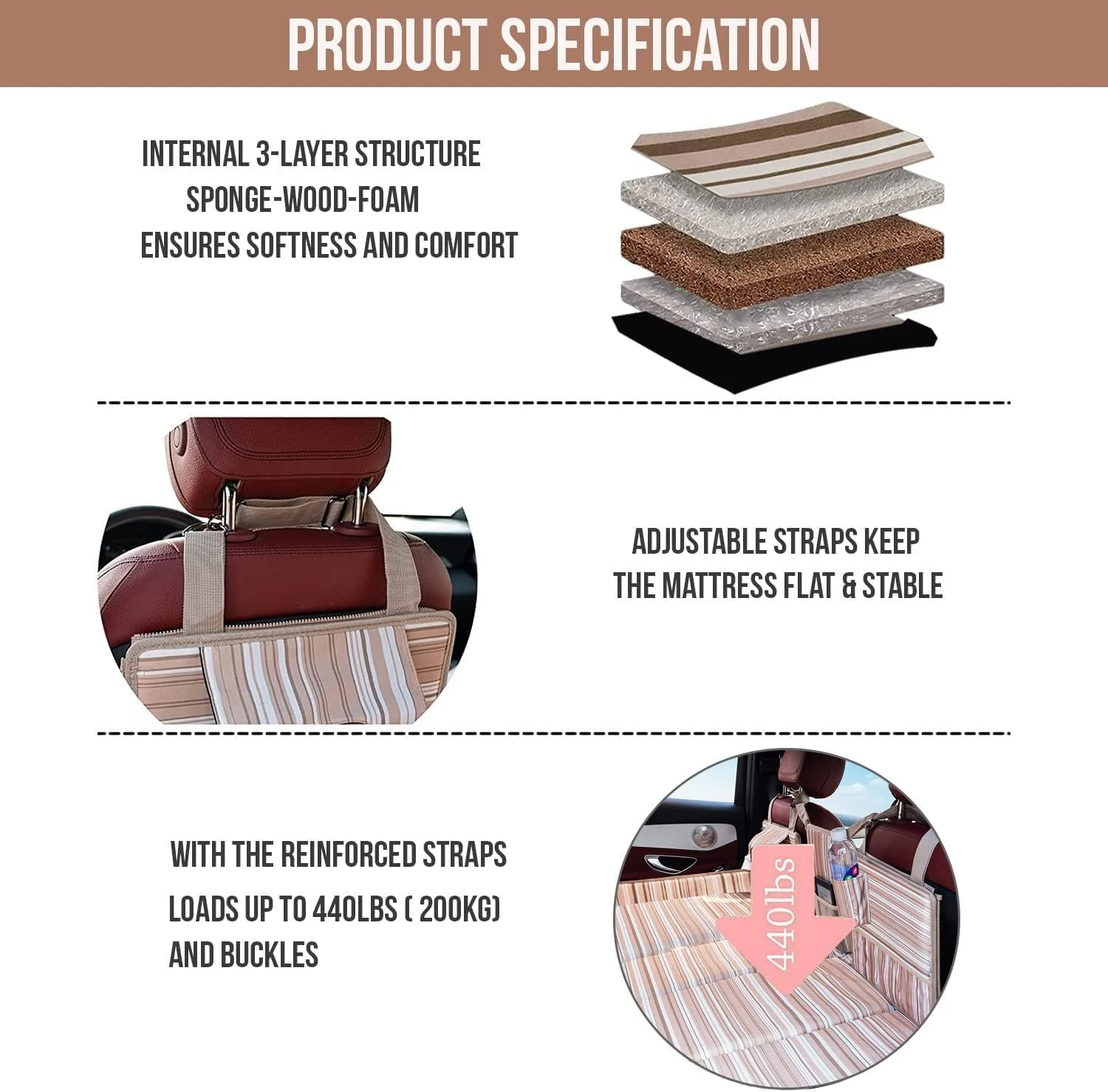 تشک بادی تاشو و قابل حمل خودرو Allextreme CB-S02 با طراحی پلی استر و سازمان دهنده چند منظوره برای مسافرت، کمپینگ و پیک نیک نوزاد و کودک (بژ) تشک بادی تاشو و قابل حمل خودرو Allextreme CB-S02 با طراحی پلی استر و سازمان دهنده چند منظوره برای مسافرت، کمپینگ و پیک نیک نوزاد و کودک (بژ)