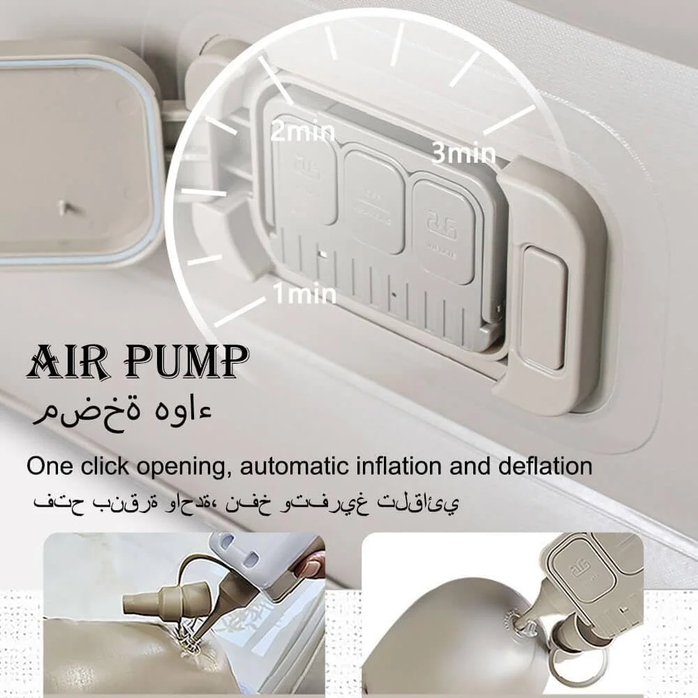 تشک بادی اتوماتیک برای کوسن های خواب در فضای باز، تشک بادی با پمپ داخلی، تخت بادی خود باد شونده سریع برای کمپینگ، مسافرت قابل حمل خانگی (تک نفره)