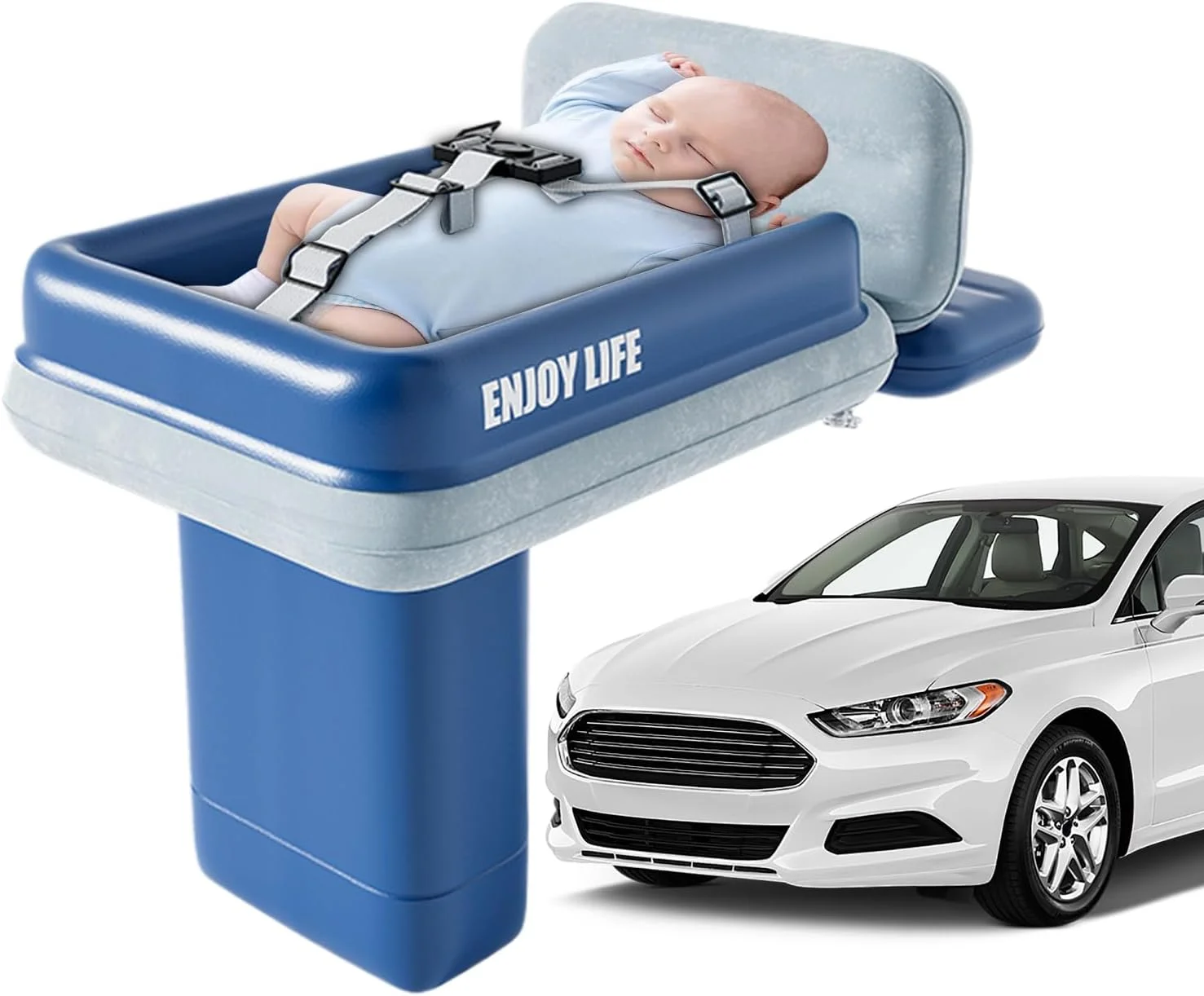 تخت خواب بادی کودک برای هواپیما، تخت مسافرتی بادی کودک | تشک بادی نرم و تاشو برای نوزاد مناسب برای مهد کودک، پرواز، کمپینگ، قطار، هتل، صندلی ماشین و سفر جاده ای تخت خواب بادی کودک برای هواپیما، تخت مسافرتی بادی کودک | تشک بادی نرم و تاشو برای نوزاد مناسب برای مهد کودک، پرواز، کمپینگ، قطار، هتل، صندلی ماشین و سفر جاده ای