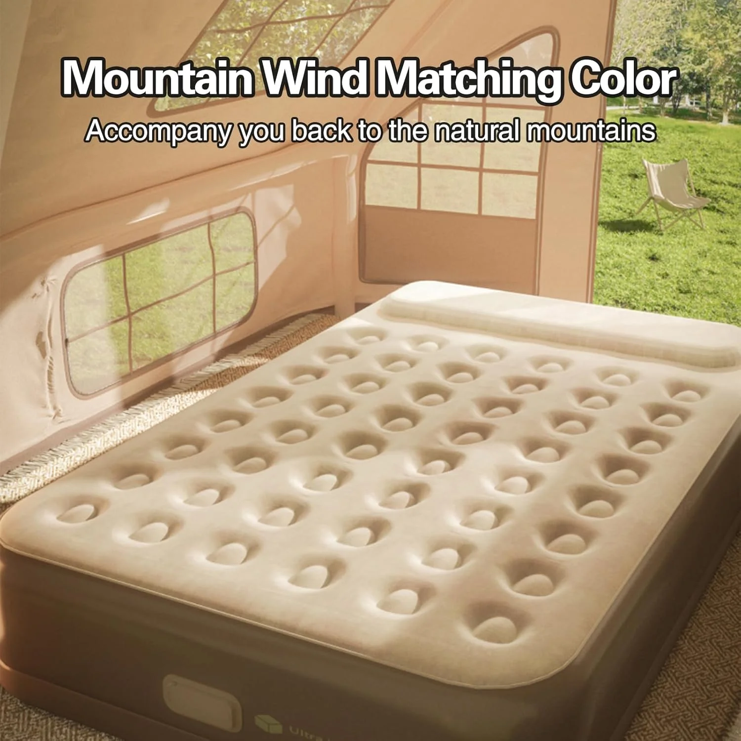 تخت بادی اتوماتیک با پمپ داخلی، تشک بادی BOOM با رویه مخملی، تشک بادی کمپینگ با پمپ بی سیم در 1 دقیقه، تخت بادی لوکس برای خانه، کمپینگ و مهمان (190 * 100 * 25 سانتی متر)