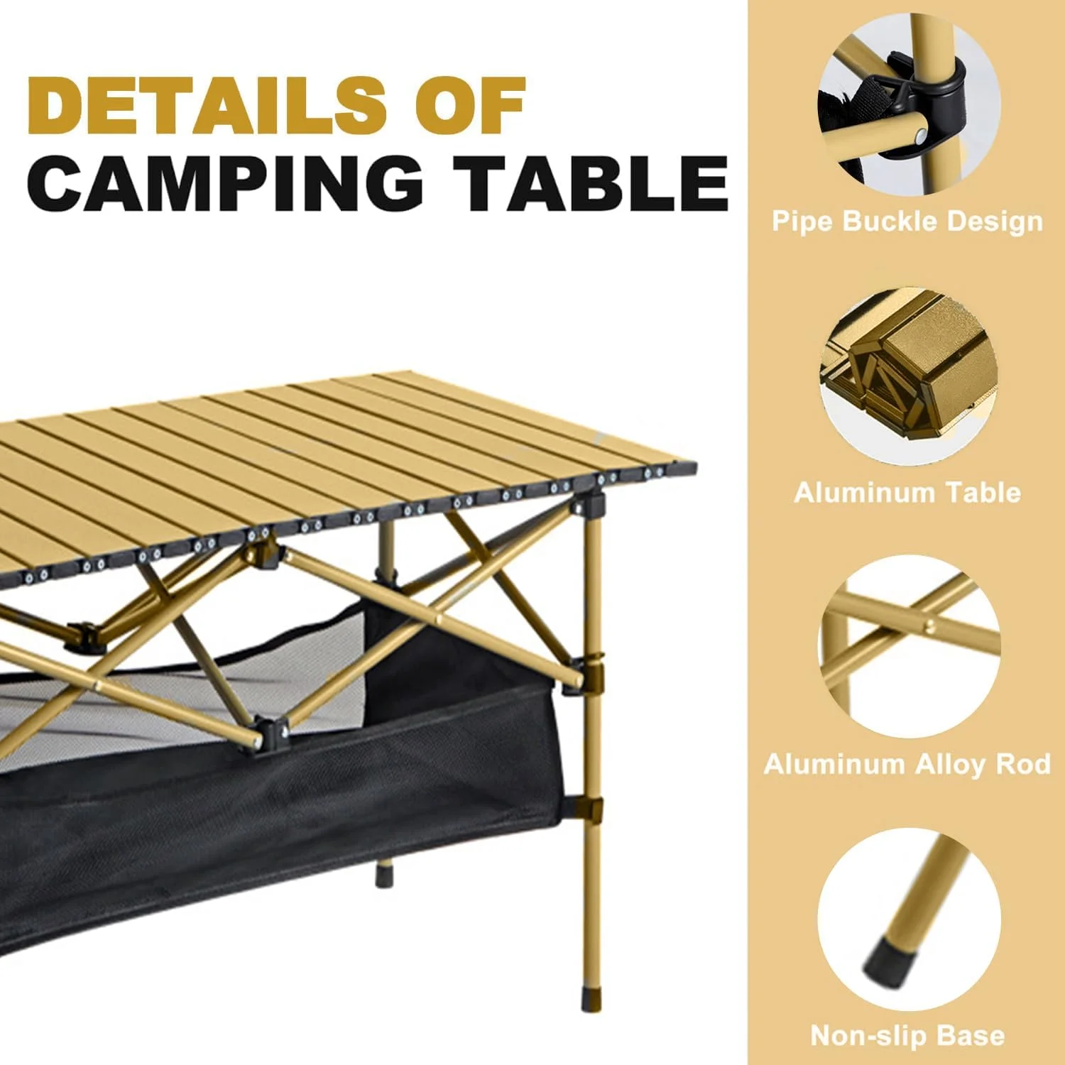 میز تاشو کمپینگ 95 * 55 * 50 سانتیمتری، میز پیک نیک کمپینگ قابل حمل، میز تاشو آلومینیومی فوق سبک ساحلی با کیف حمل، مناسب برای فضای باز، پیک نیک، آشپزی، ساحل، پیادهروی، ماهیگیری (بژ) میز تاشو کمپینگ 95 * 55 * 50 سانتیمتری، میز پیک نیک کمپینگ قابل حمل، میز تاشو آلومینیومی فوق سبک ساحلی با کیف حمل، مناسب برای فضای باز، پیک نیک، آشپزی، ساحل، پیادهروی، ماهیگیری (بژ)