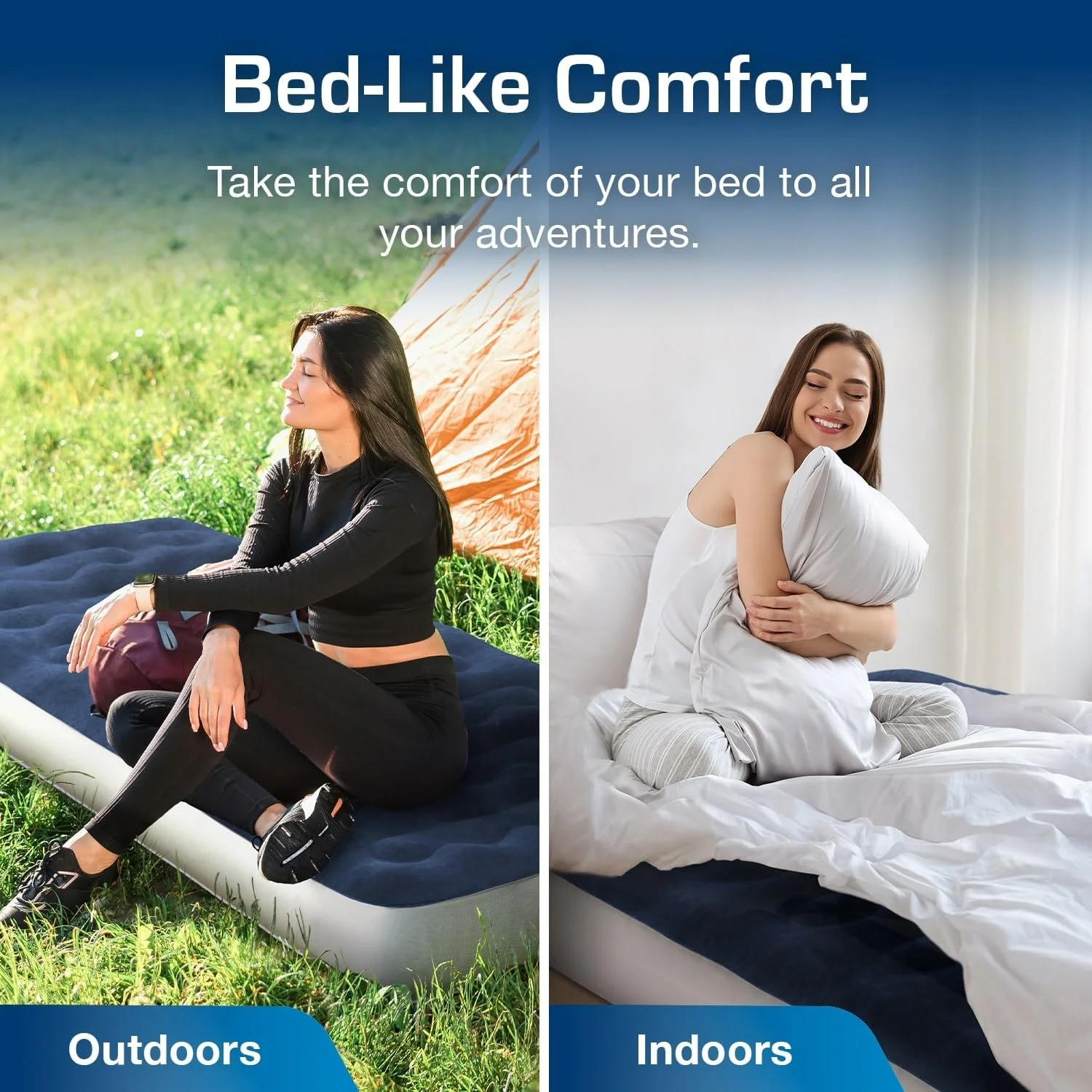 تشک بادی لوکس Active Era با پمپ قابل شارژ USB - تشک بادی سایز کینگ با کیف مسافرتی، پمپ بادی قابل حمل با کابل شارژ USB و پمپ پایی (تک نفره)