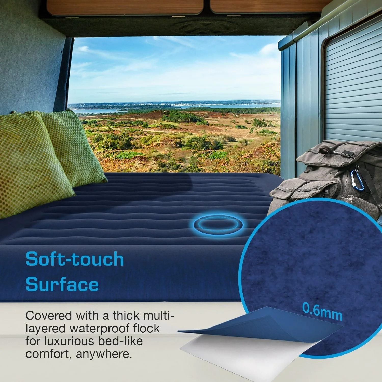 تشک بادی یک نفره لوکس Active Era - تشک بادی مرتفع با پمپ داخلی، بالش برجسته و فناوری تیرآهن ساختار یافته