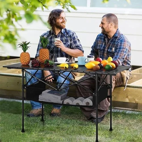 میز تاشو کمپینگ TOYBY، میز تاشو با کیف حمل، میز پیک نیک فلزی میز ساحلی تاشو، میز بزرگ فضای باز میز قابل حمل، میز تاشو سنگین برای پیاده روی، باربیکیو میز تاشو کمپینگ TOYBY، میز تاشو با کیف حمل، میز پیک نیک فلزی میز ساحلی تاشو، میز بزرگ فضای باز میز قابل حمل، میز تاشو سنگین برای پیاده روی، باربیکیو