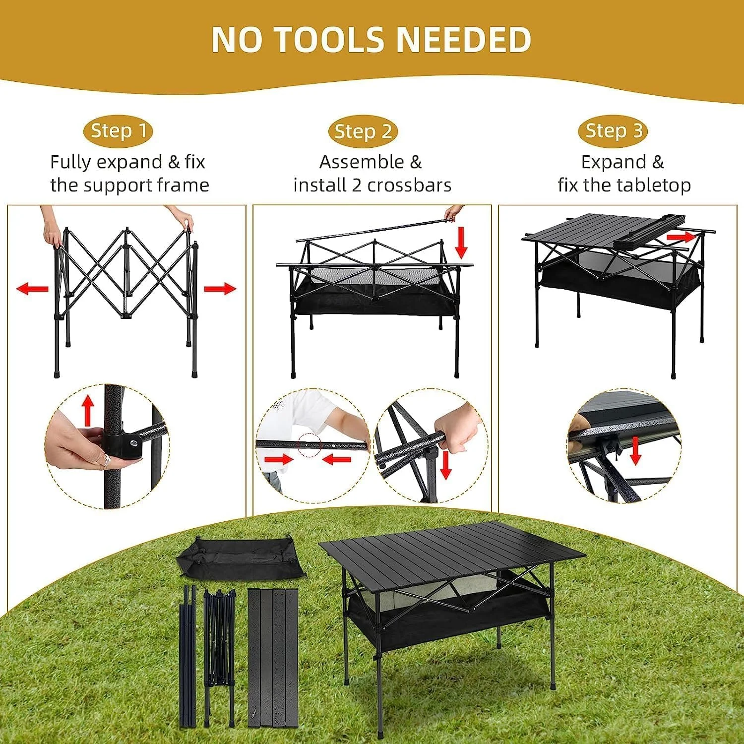 میز تاشو کمپینگ TOYBY، میز تاشو با کیف حمل، میز پیک نیک فلزی میز ساحلی تاشو، میز بزرگ فضای باز میز قابل حمل، میز تاشو سنگین برای پیاده روی، باربیکیو میز تاشو کمپینگ TOYBY، میز تاشو با کیف حمل، میز پیک نیک فلزی میز ساحلی تاشو، میز بزرگ فضای باز میز قابل حمل، میز تاشو سنگین برای پیاده روی، باربیکیو