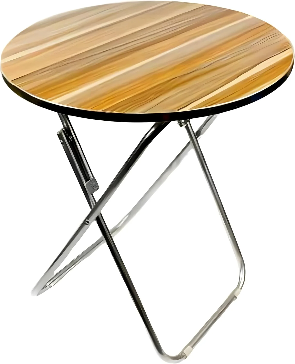 میز چوبی تاشو دایره ای با کیفیت عالی برای کمپینگ، میز تاشو گرد/مربع مناسب فضای باز، میز پیک نیک سبک و قابل حمل برای گردش، ساحل، پیک نیک، حیاط خلوت، باربیکیو و مهمانی (گرد)