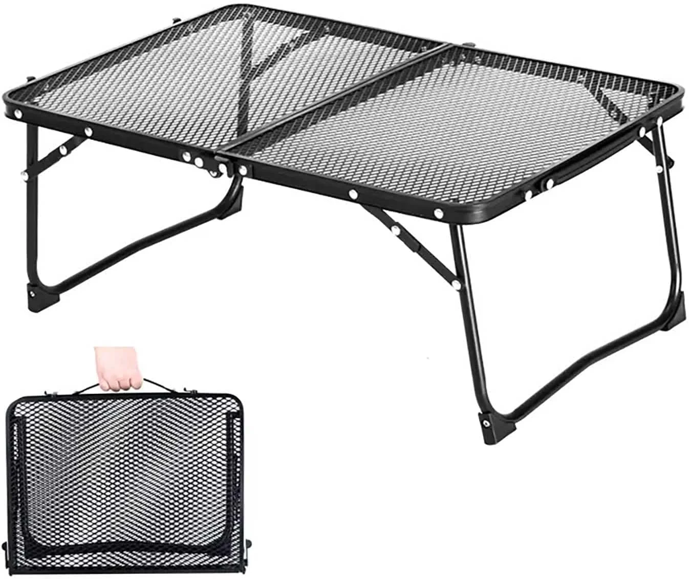 میز توری تاشو قابل حمل Emapoy، میز گریل آلومینیومی سبک وزن برای پیک نیک در فضای باز