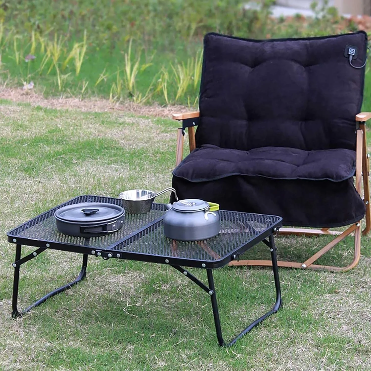 میز توری تاشو قابل حمل Emapoy، میز گریل آلومینیومی سبک وزن برای پیک نیک در فضای باز