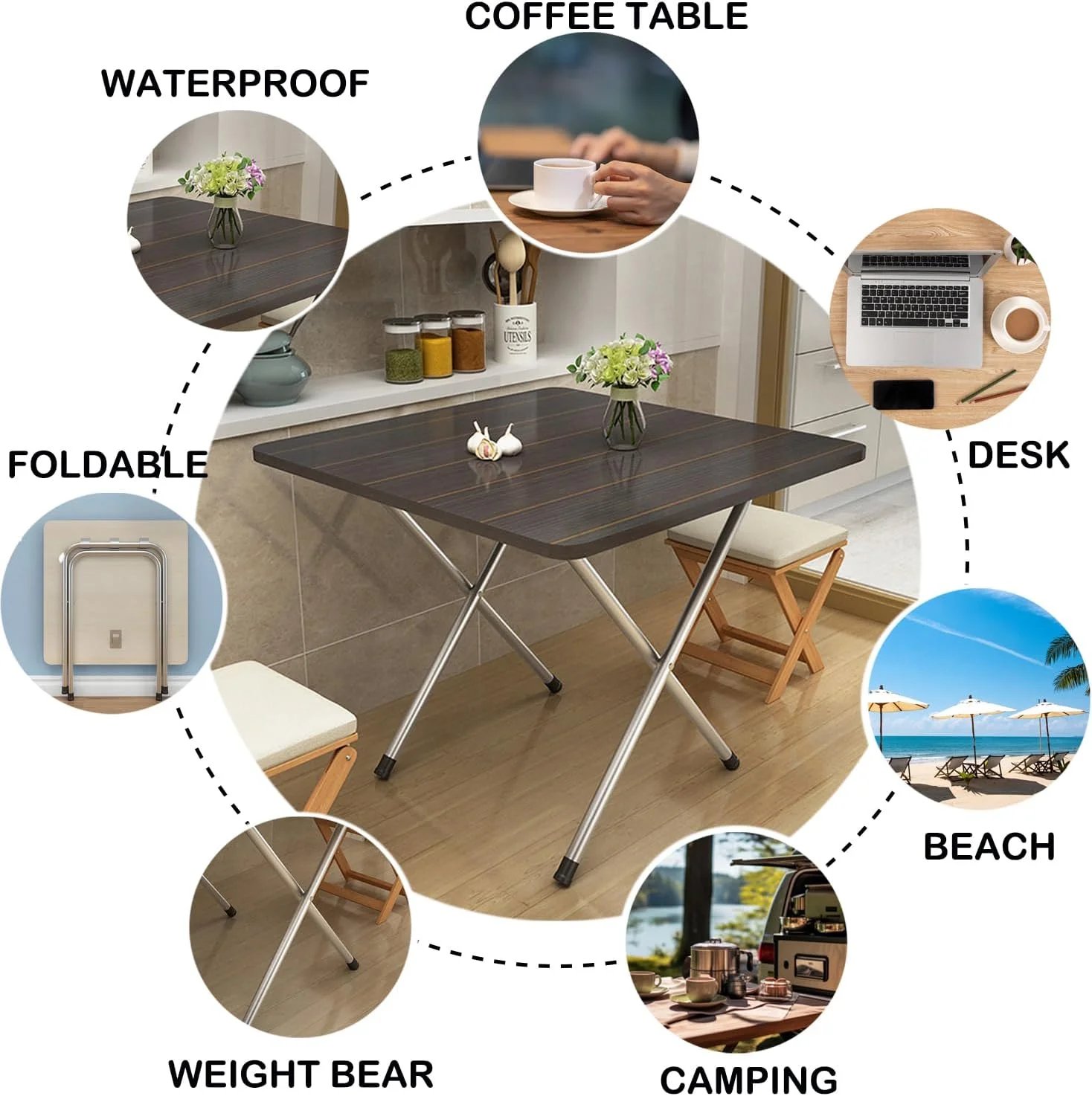 میز تاشو کمپینگ، میز تاشو سینی تلویزیون برای غذاخوری، پایه لپ تاپ، بازی، میز تحریر، میز پیک نیک قابل حمل، مونتاژ آسان، صرفه جویی در فضا، پایدار و بادوام، 70*70*74 سانتی متر (مشکی ارتقا یافته) میز تاشو کمپینگ، میز تاشو سینی تلویزیون برای غذاخوری، پایه لپ تاپ، بازی، میز تحریر، میز پیک نیک قابل حمل، مونتاژ آسان، صرفه جویی در فضا، پایدار و بادوام، 70*70*74 سانتی متر (مشکی ارتقا یافته)