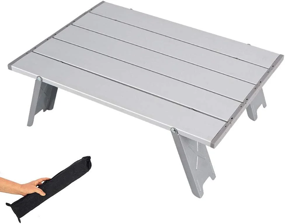میز تاشو کمپینگ یوروتن، میز پیک نیک ساحلی آلومینیومی فوق سبک قابل حمل در فضای باز به همراه کیف حمل میز تاشو کمپینگ یوروتن، میز پیک نیک ساحلی آلومینیومی فوق سبک قابل حمل در فضای باز به همراه کیف حمل