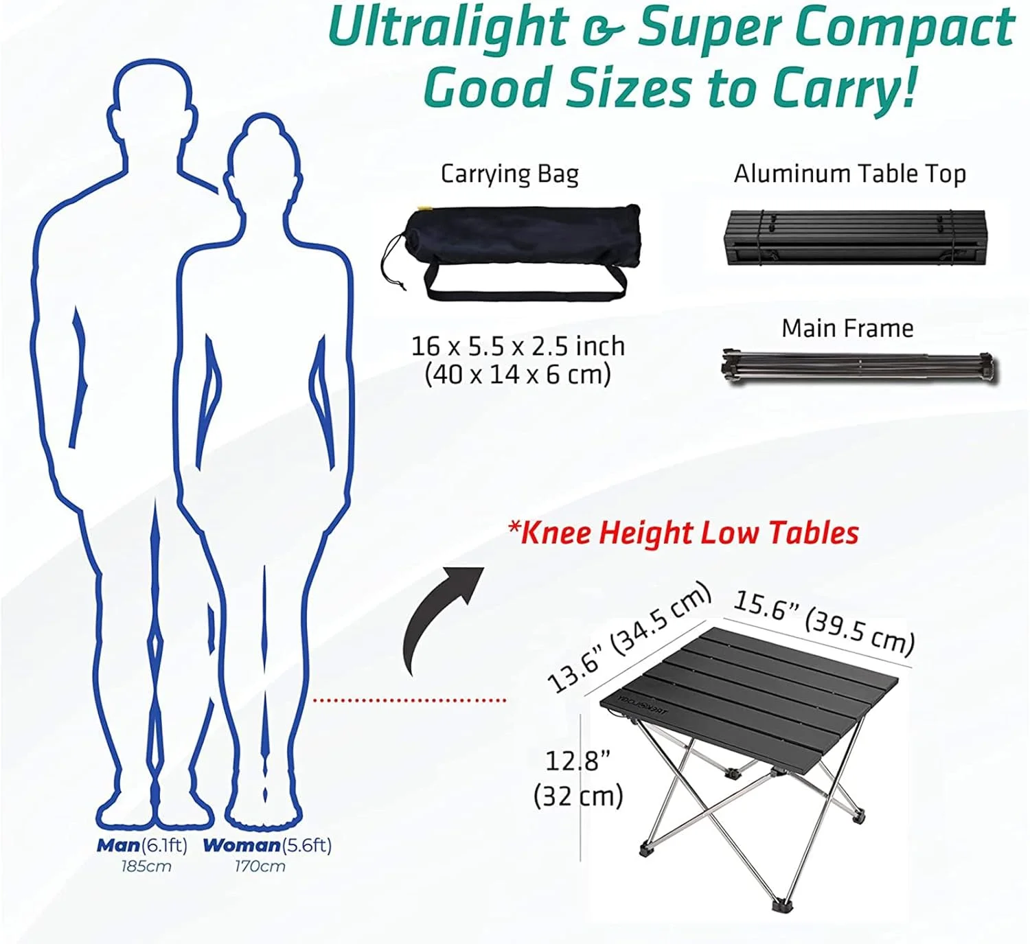 میز کمپینگ قابل حمل، میز کمپ آلومینیومی فوق سبک، قابل حمل، قوی، میز قهوه یا میز جانبی فوق سبک، میز در یک کیف برای پیک نیک، کمپ، ساحل، قایق، مناسب برای غذاخوری و آشپزی، تمیز کردن آسان میز کمپینگ قابل حمل، میز کمپ آلومینیومی فوق سبک، قابل حمل، قوی، میز قهوه یا میز جانبی فوق سبک، میز در یک کیف برای پیک نیک، کمپ، ساحل، قایق، مناسب برای غذاخوری و آشپزی، تمیز کردن آسان