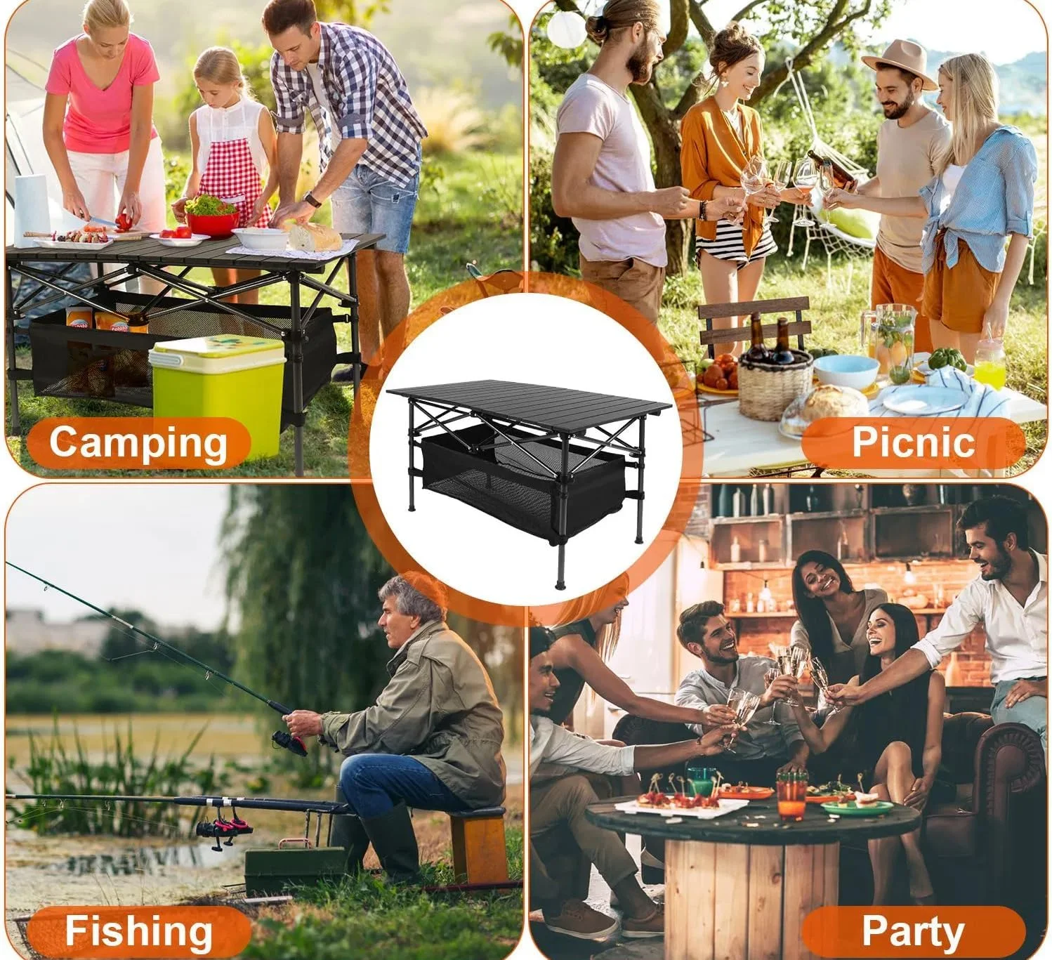 میز تاشو آلومینیومی کمپینگ Eoptify، میز کمپینگ تاشو با ارتفاع قابل تنظیم، میز سبک وزن فضای باز برای کمپینگ، پیک نیک، باربیکیو، ساحل، مهمانی، میز قابل حمل با توری ذخیره سازی و کیف حمل میز تاشو آلومینیومی کمپینگ Eoptify، میز کمپینگ تاشو با ارتفاع قابل تنظیم، میز سبک وزن فضای باز برای کمپینگ، پیک نیک، باربیکیو، ساحل، مهمانی، میز قابل حمل با توری ذخیره سازی و کیف حمل