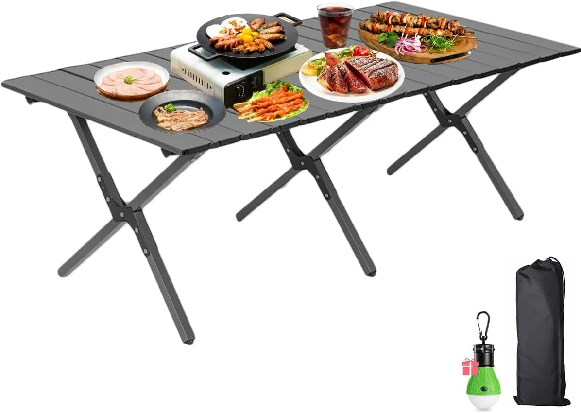 میز تاشو آلومینیومی STAYOUNG با کیف حمل - میز پیک نیک تاشو سنگین و قابل حمل برای پیک نیک در فضای باز، باربیکیو، حیاط خلوت، ساحل (120 * 60 * 45 سانتی متر، مشکی) میز تاشو آلومینیومی STAYOUNG با کیف حمل - میز پیک نیک تاشو سنگین و قابل حمل برای پیک نیک در فضای باز، باربیکیو، حیاط خلوت، ساحل (120 * 60 * 45 سانتی متر، مشکی)