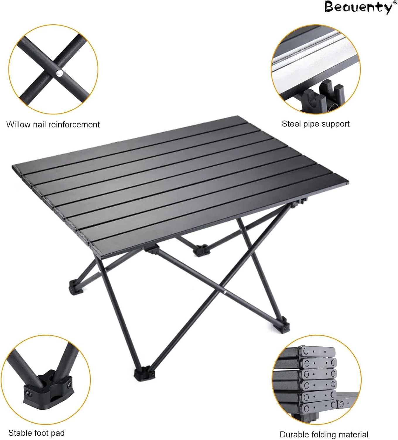 میز کمپینگ فوق سبک و قابل حمل Beauenty، میز تاشو با کیف حمل، میز فضای باز برای پخت و پز در فضای باز، پیک نیک، مسافرت، باربیکیو (کوچک) میز کمپینگ فوق سبک و قابل حمل Beauenty، میز تاشو با کیف حمل، میز فضای باز برای پخت و پز در فضای باز، پیک نیک، مسافرت، باربیکیو (کوچک)