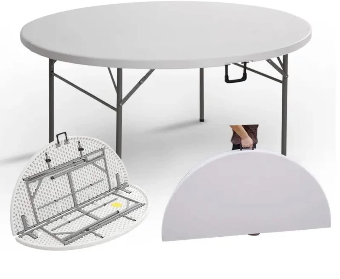 میز تاشو گرد قابل حمل Hanaiette، قطر 122 سانتی متر، پلاستیکی سفید گرانیتی، میز تاشو سبک وزن، مناسب پیک نیک، باغ، مهمانی، ساحل و... میز تاشو گرد قابل حمل Hanaiette، قطر 122 سانتی متر، پلاستیکی سفید گرانیتی، میز تاشو سبک وزن، مناسب پیک نیک، باغ، مهمانی، ساحل و...