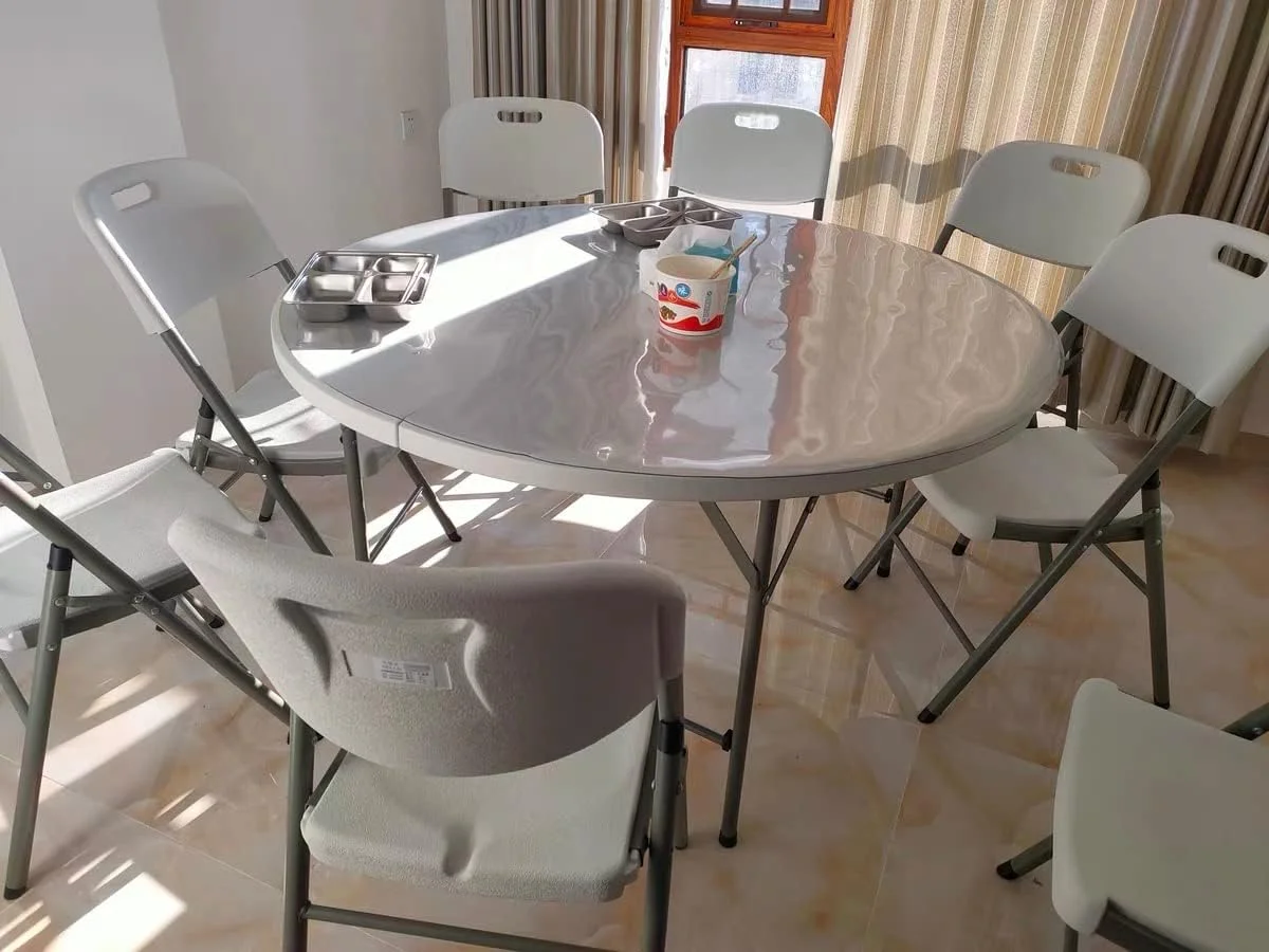 میز تاشو گرد قابل حمل Hanaiette، قطر 122 سانتی متر، پلاستیکی سفید گرانیتی، میز تاشو سبک وزن، مناسب پیک نیک، باغ، مهمانی، ساحل و... میز تاشو گرد قابل حمل Hanaiette، قطر 122 سانتی متر، پلاستیکی سفید گرانیتی، میز تاشو سبک وزن، مناسب پیک نیک، باغ، مهمانی، ساحل و...