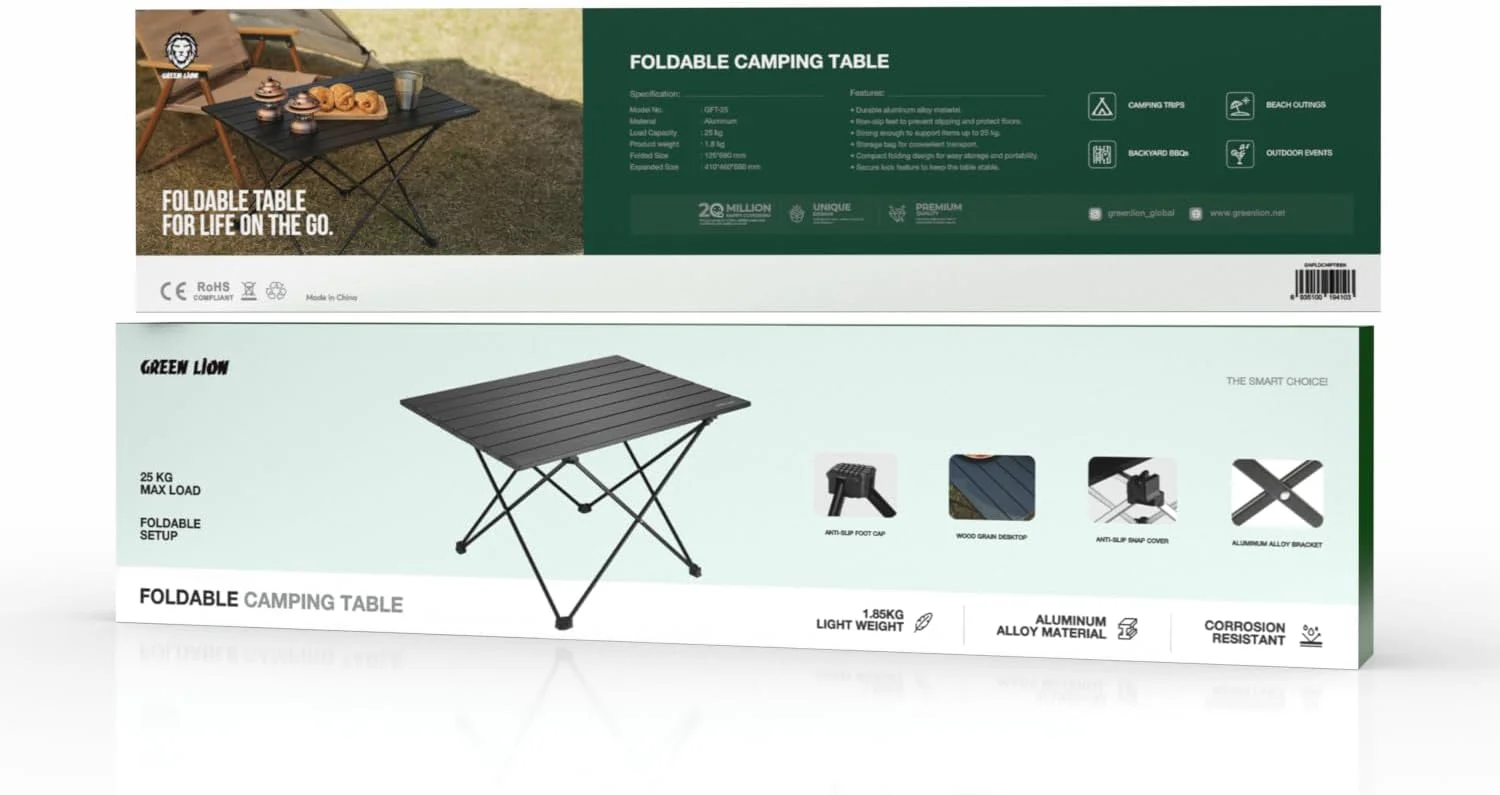 میز تاشو کمپینگ گرین لاین، با روکش طرح چوب زیبا، سبک و قابل حمل برای کمپینگ در فضای باز، پیک نیک، پاسیو، بالکن و استفاده در محیط داخلی میز تاشو کمپینگ گرین لاین، با روکش طرح چوب زیبا، سبک و قابل حمل برای کمپینگ در فضای باز، پیک نیک، پاسیو، بالکن و استفاده در محیط داخلی