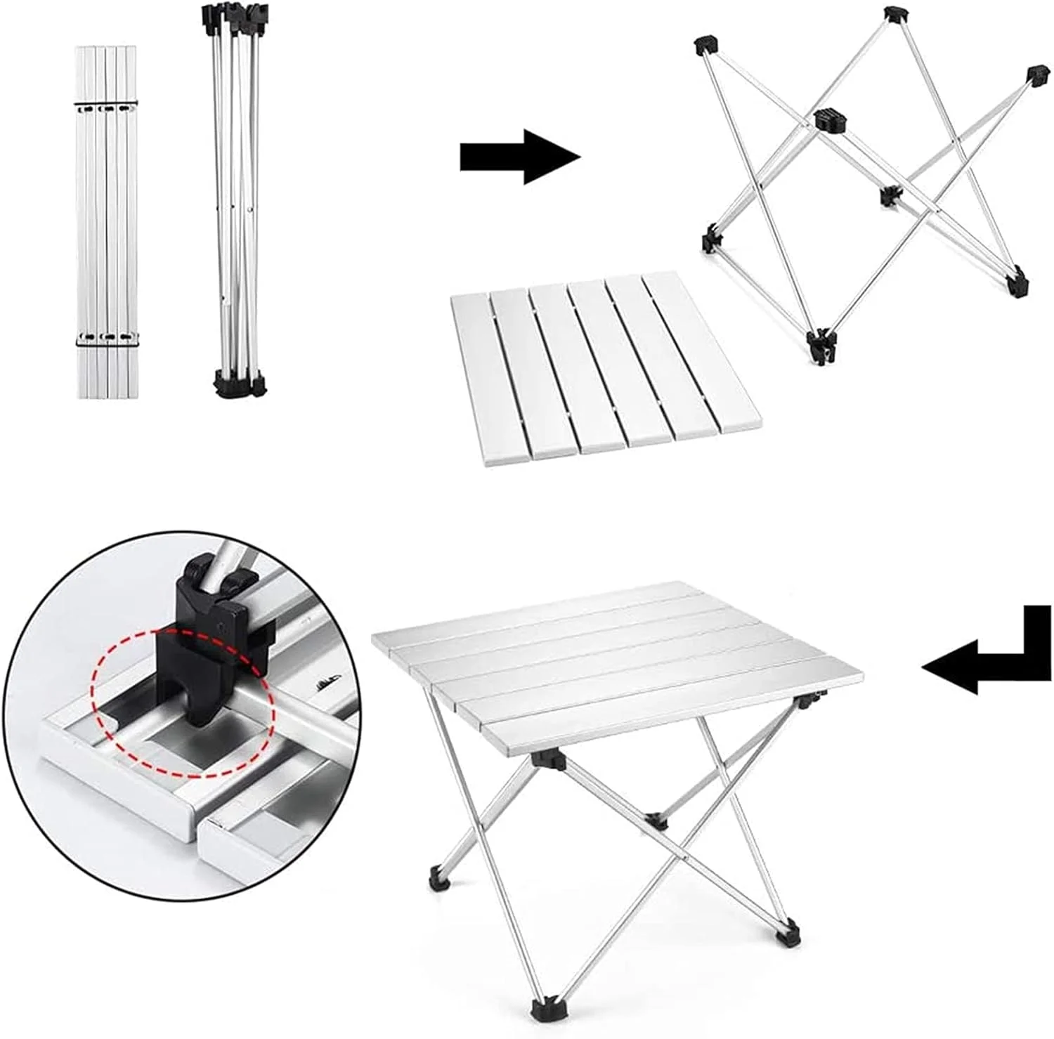 میز تاشو مسافرتی قابل حمل Conobo - میز فوق سبک تاشو با کیف حمل، رویه تاشو برای پیک نیک، پخت و پز، کمپینگ، ساحل، جشنواره (56 x 41 x 40 سانتی متر - نقره ای) میز تاشو مسافرتی قابل حمل Conobo - میز فوق سبک تاشو با کیف حمل، رویه تاشو برای پیک نیک، پخت و پز، کمپینگ، ساحل، جشنواره (56 x 41 x 40 سانتی متر - نقره ای)