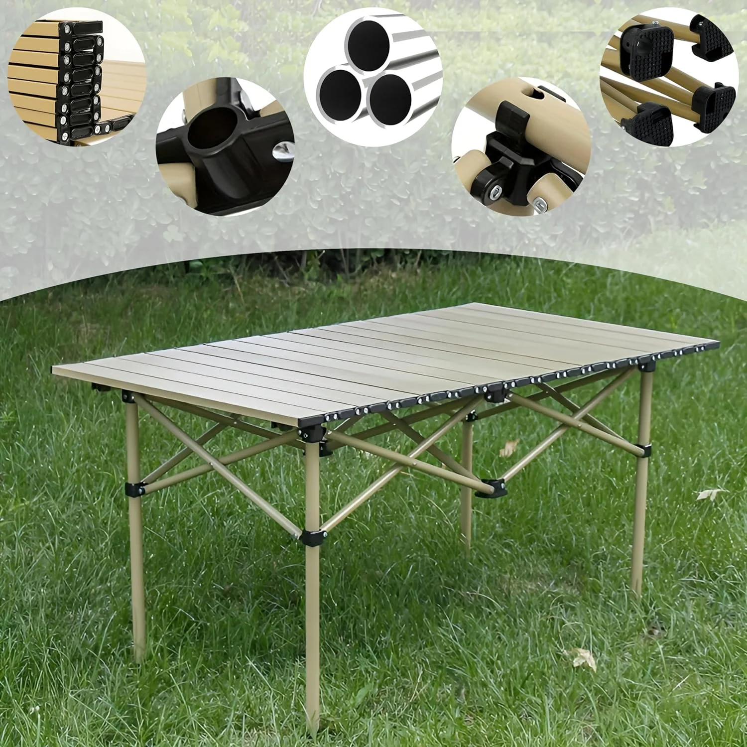 میز تاشو کمپینگ فضای باز توشیونیکس - میز رول آپ چوبی قابل حمل، سبک و بادوام با قاب فلزی و کیف نگهداری | ایده آل برای کمپینگ، پیک نیک، باربیکیو، ماهیگیری، مسافرت و ملزومات ماجراجویی در فضای باز میز تاشو کمپینگ فضای باز توشیونیکس - میز رول آپ چوبی قابل حمل، سبک و بادوام با قاب فلزی و کیف نگهداری | ایده آل برای کمپینگ، پیک نیک، باربیکیو، ماهیگیری، مسافرت و ملزومات ماجراجویی در فضای باز