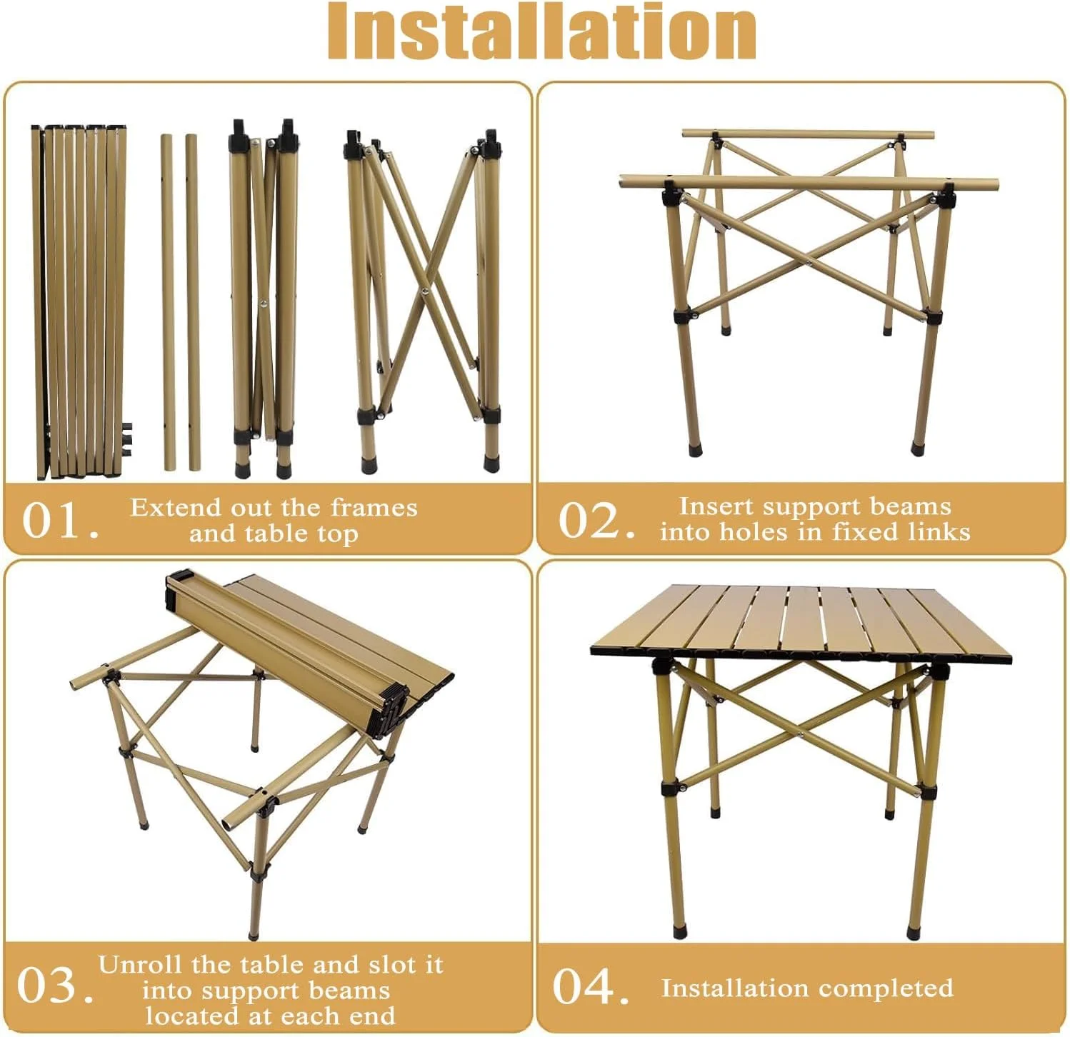 میز تاشو آلومینیومی فوق سبک برای کمپینگ - میز قابل حمل تاشو جمع و جور با کیف حمل برای پیک نیک، باربیکیو، ساحل و ماهیگیری (بژ) میز تاشو آلومینیومی فوق سبک برای کمپینگ - میز قابل حمل تاشو جمع و جور با کیف حمل برای پیک نیک، باربیکیو، ساحل و ماهیگیری (بژ)