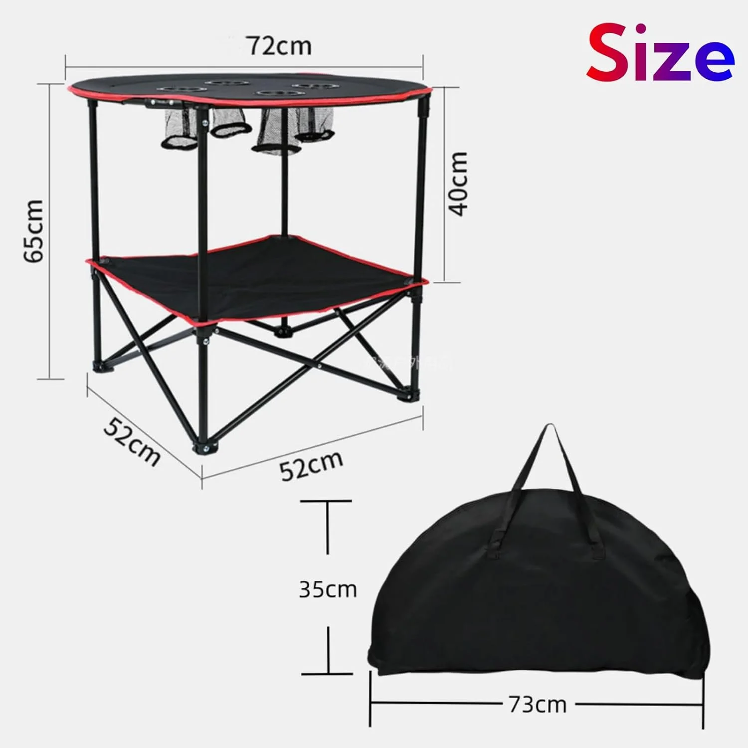 میز کمپینگ تاشو قابل حمل JDLYEVER - میز ناهارخوری تاشو فضای باز با 4 جای لیوان - ایده آل برای ساحل، پیک نیک، کمپینگ - پارچه آکسفورد ضد آب 600D بادوام - 72.8x61.9x50.8 سانتی متر - قاب آلیاژ آلومینیوم میز کمپینگ تاشو قابل حمل JDLYEVER - میز ناهارخوری تاشو فضای باز با 4 جای لیوان - ایده آل برای ساحل، پیک نیک، کمپینگ - پارچه آکسفورد ضد آب 600D بادوام - 72.8x61.9x50.8 سانتی متر - قاب آلیاژ آلومینیوم