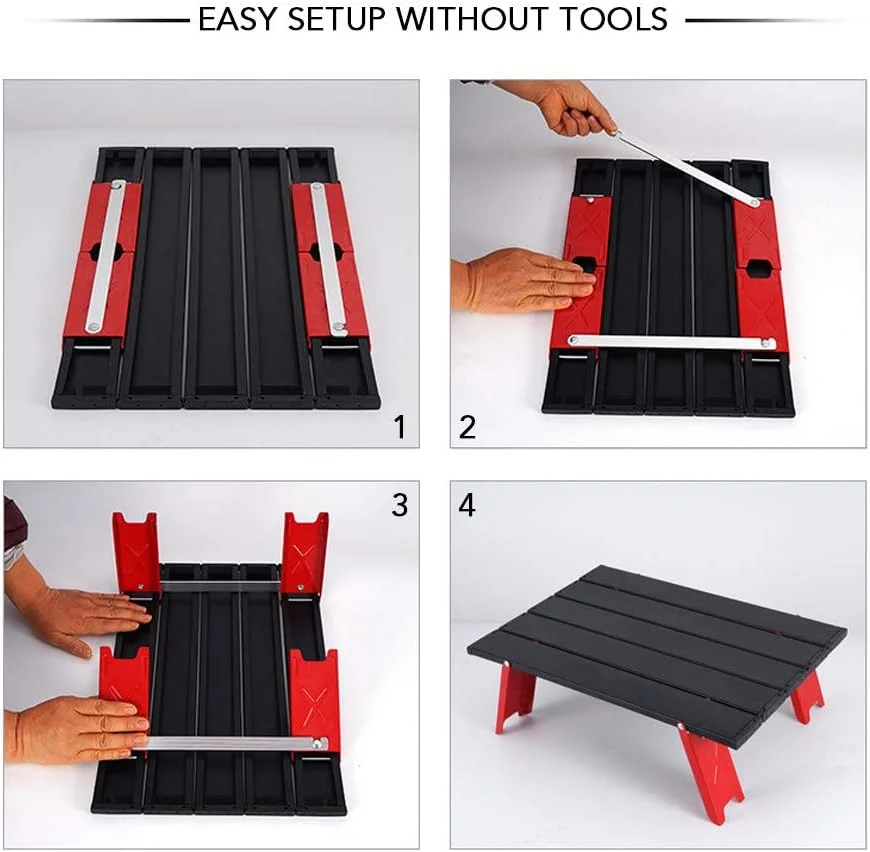 میز تاشو کمپینگ یوروتن، میز پیک نیک ساحلی آلومینیومی فوق سبک قابل حمل در فضای باز به همراه کیف حمل میز تاشو کمپینگ یوروتن، میز پیک نیک ساحلی آلومینیومی فوق سبک قابل حمل در فضای باز به همراه کیف حمل