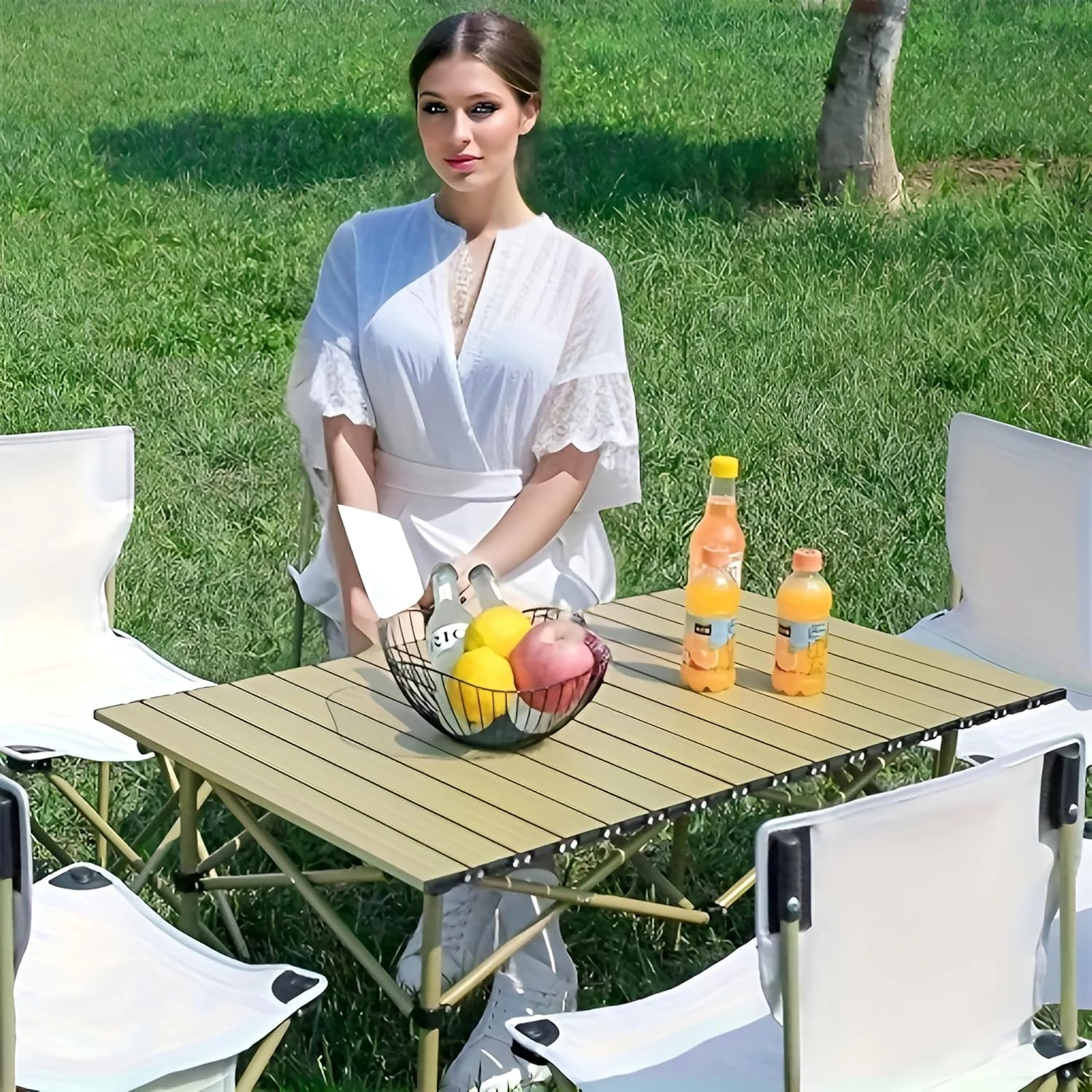 میز تاشو کمپینگ فضای باز توشیونیکس - میز رول آپ چوبی قابل حمل، سبک و بادوام با قاب فلزی و کیف نگهداری | ایده آل برای کمپینگ، پیک نیک، باربیکیو، ماهیگیری، مسافرت و ملزومات ماجراجویی در فضای باز میز تاشو کمپینگ فضای باز توشیونیکس - میز رول آپ چوبی قابل حمل، سبک و بادوام با قاب فلزی و کیف نگهداری | ایده آل برای کمپینگ، پیک نیک، باربیکیو، ماهیگیری، مسافرت و ملزومات ماجراجویی در فضای باز