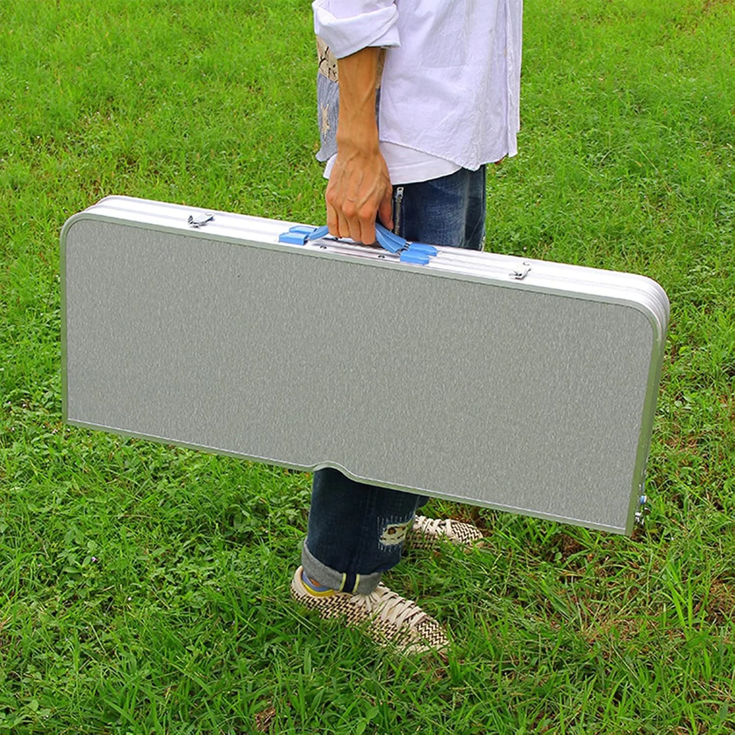 ست میز و صندلی تاشو، میز پیک نیک کمپینگ تاشو قابل حمل، با 4 صندلی و سوراخ چتر، مناسب برای پیک نیک و مسافرت در فضای باز، 33.6 اینچ ست میز و صندلی تاشو، میز پیک نیک کمپینگ تاشو قابل حمل، با 4 صندلی و سوراخ چتر، مناسب برای پیک نیک و مسافرت در فضای باز، 33.6 اینچ