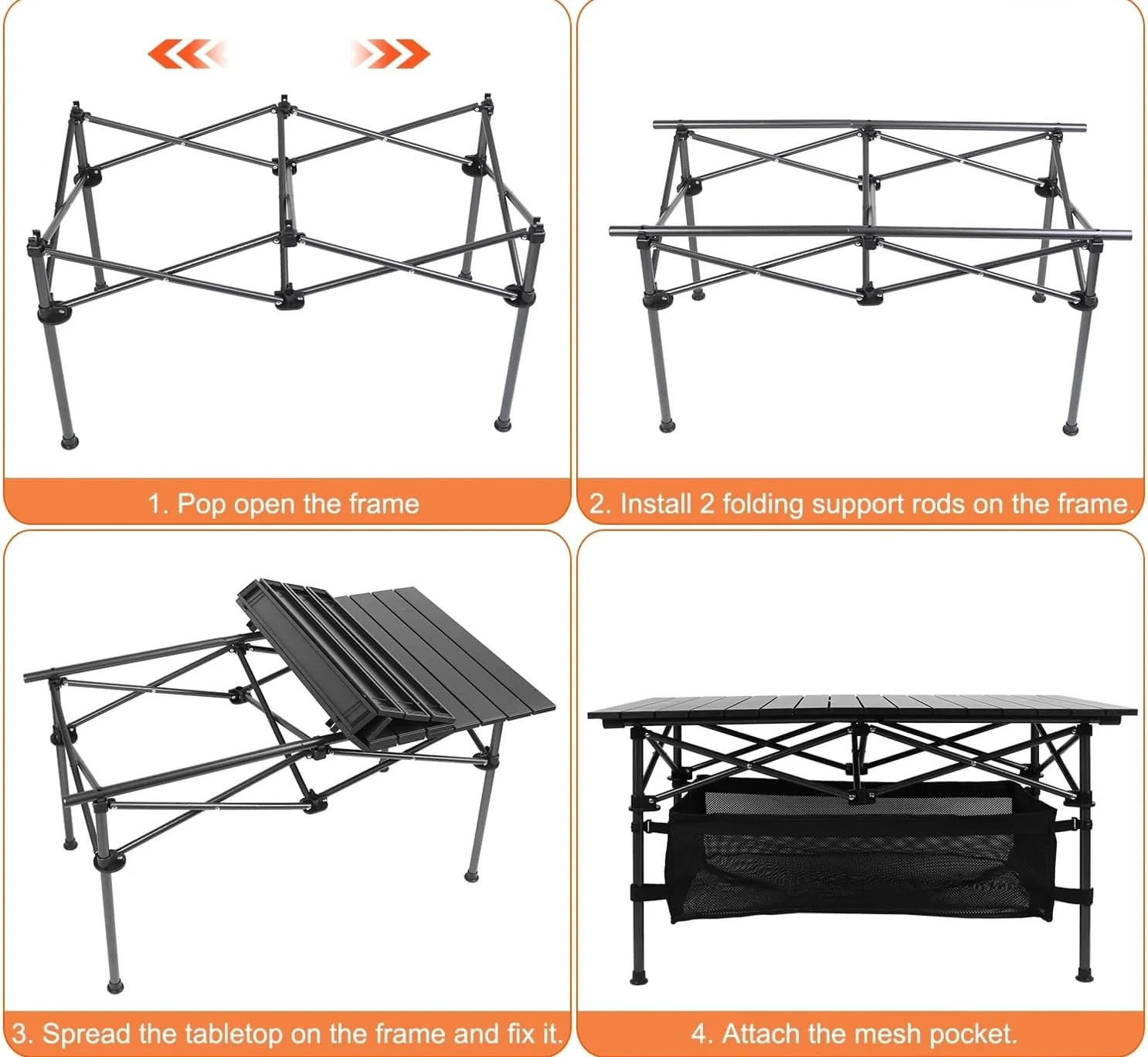 میز تاشو آلومینیومی کمپینگ Eoptify، میز کمپینگ تاشو با ارتفاع قابل تنظیم، میز سبک وزن برای کمپینگ، پیک نیک، باربیکیو، ساحل، مهمانی، میز قابل حمل با توری ذخیره سازی و کیف حمل میز تاشو آلومینیومی کمپینگ Eoptify، میز کمپینگ تاشو با ارتفاع قابل تنظیم، میز سبک وزن برای کمپینگ، پیک نیک، باربیکیو، ساحل، مهمانی، میز قابل حمل با توری ذخیره سازی و کیف حمل