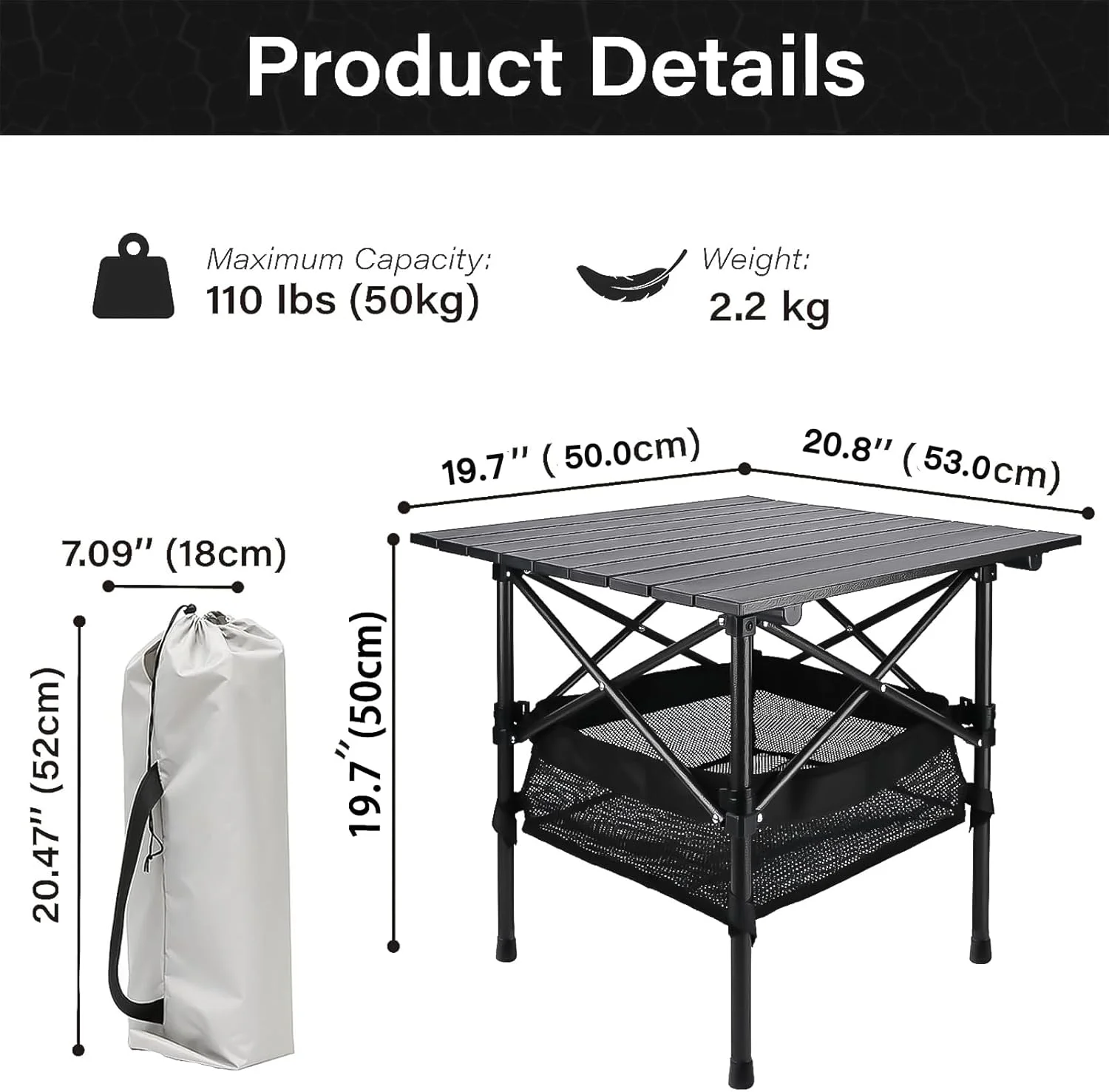 میز تاشو آچارد، میز تاشو کمپینگ، میز رول تاپ با کیف توری، میز رول آپ با سازمان دهنده توری و کیف حمل، میز تاشو ساحلی برای کمپینگ، ساحل، پیک نیک، باربیکیو (53 * 50 * 50 سانتی متر) میز تاشو آچارد، میز تاشو کمپینگ، میز رول تاپ با کیف توری، میز رول آپ با سازمان دهنده توری و کیف حمل، میز تاشو ساحلی برای کمپینگ، ساحل، پیک نیک، باربیکیو (53 * 50 * 50 سانتی متر)