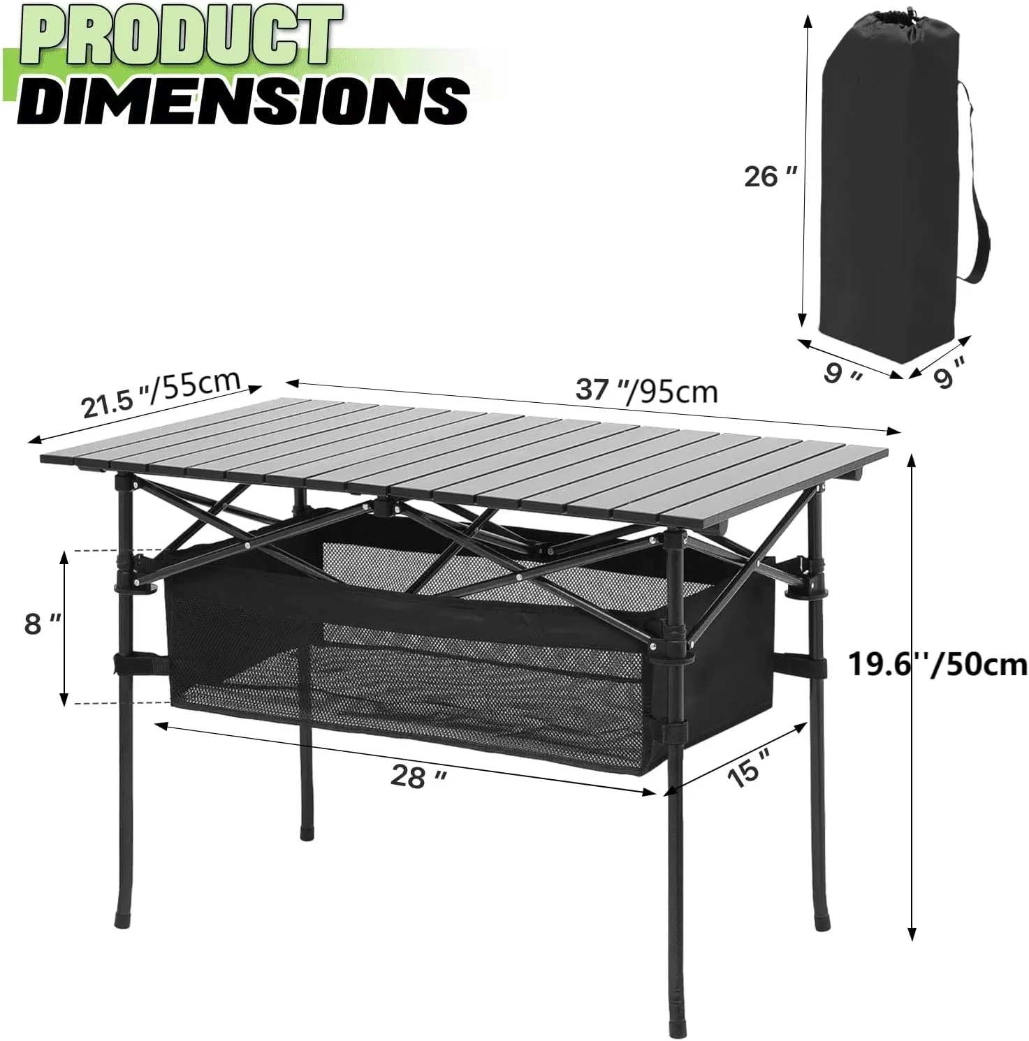 میز تاشو قابل حمل پیک نیک و کمپینگ VIBZONFU، میز آلومینیومی رول آپ با کیف حمل آسان برای استفاده در فضای داخلی، فضای باز، کمپینگ، ساحل، حیاط خلوت، باربیکیو، مهمانی، پاسیو، پیک نیک (متوسط) میز تاشو قابل حمل پیک نیک و کمپینگ VIBZONFU، میز آلومینیومی رول آپ با کیف حمل آسان برای استفاده در فضای داخلی، فضای باز، کمپینگ، ساحل، حیاط خلوت، باربیکیو، مهمانی، پاسیو، پیک نیک (متوسط)