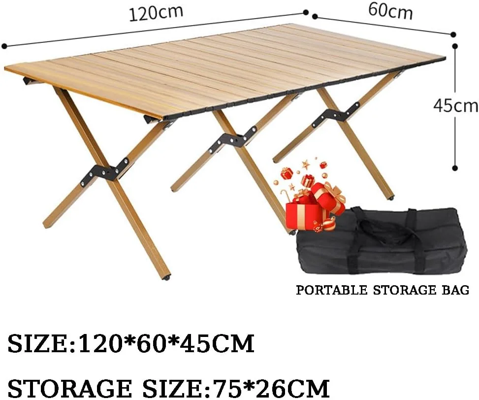 میز تاشو بزرگ کمپینگ STAYOUNG، 115x60 سانتی متر، میز رول آپ قابل حمل با کیف حمل، قاب آلومینیومی سبک وزن برای پیک نیک در فضای باز، باربیکیو، ساحل، حیاط خلوت (قهوه ای) میز تاشو بزرگ کمپینگ STAYOUNG، 115x60 سانتی متر، میز رول آپ قابل حمل با کیف حمل، قاب آلومینیومی سبک وزن برای پیک نیک در فضای باز، باربیکیو، ساحل، حیاط خلوت (قهوه ای)