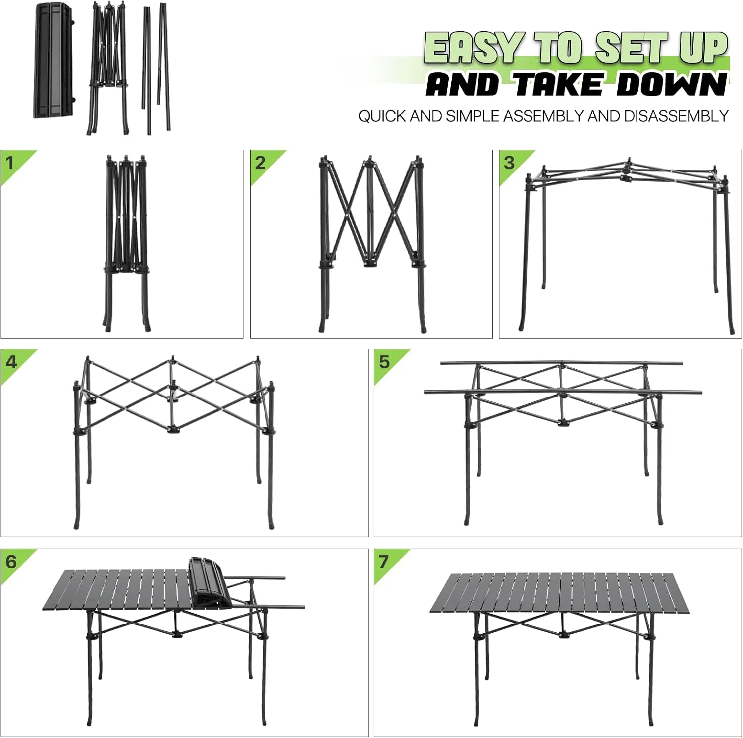 میز تاشو قابل حمل پیک نیک و کمپینگ VIBZONFU، میز آلومینیومی رول آپ با کیف حمل آسان برای استفاده در فضای داخلی، فضای باز، کمپینگ، ساحل، حیاط خلوت، باربیکیو، مهمانی، پاسیو، پیک نیک (متوسط) میز تاشو قابل حمل پیک نیک و کمپینگ VIBZONFU، میز آلومینیومی رول آپ با کیف حمل آسان برای استفاده در فضای داخلی، فضای باز، کمپینگ، ساحل، حیاط خلوت، باربیکیو، مهمانی، پاسیو، پیک نیک (متوسط)