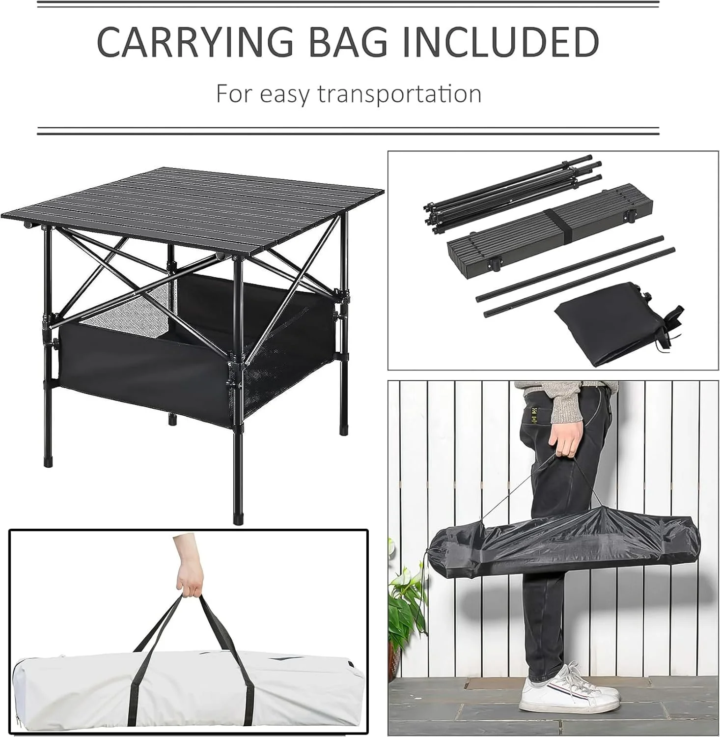 میز تاشو آچارد، میز تاشو کمپینگ، میز رول تاپ با کیف توری، میز رول آپ با سازمان دهنده توری و کیف حمل، میز تاشو ساحلی برای کمپینگ، ساحل، پیک نیک، باربیکیو (53 * 50 * 50 سانتی متر) میز تاشو آچارد، میز تاشو کمپینگ، میز رول تاپ با کیف توری، میز رول آپ با سازمان دهنده توری و کیف حمل، میز تاشو ساحلی برای کمپینگ، ساحل، پیک نیک، باربیکیو (53 * 50 * 50 سانتی متر)