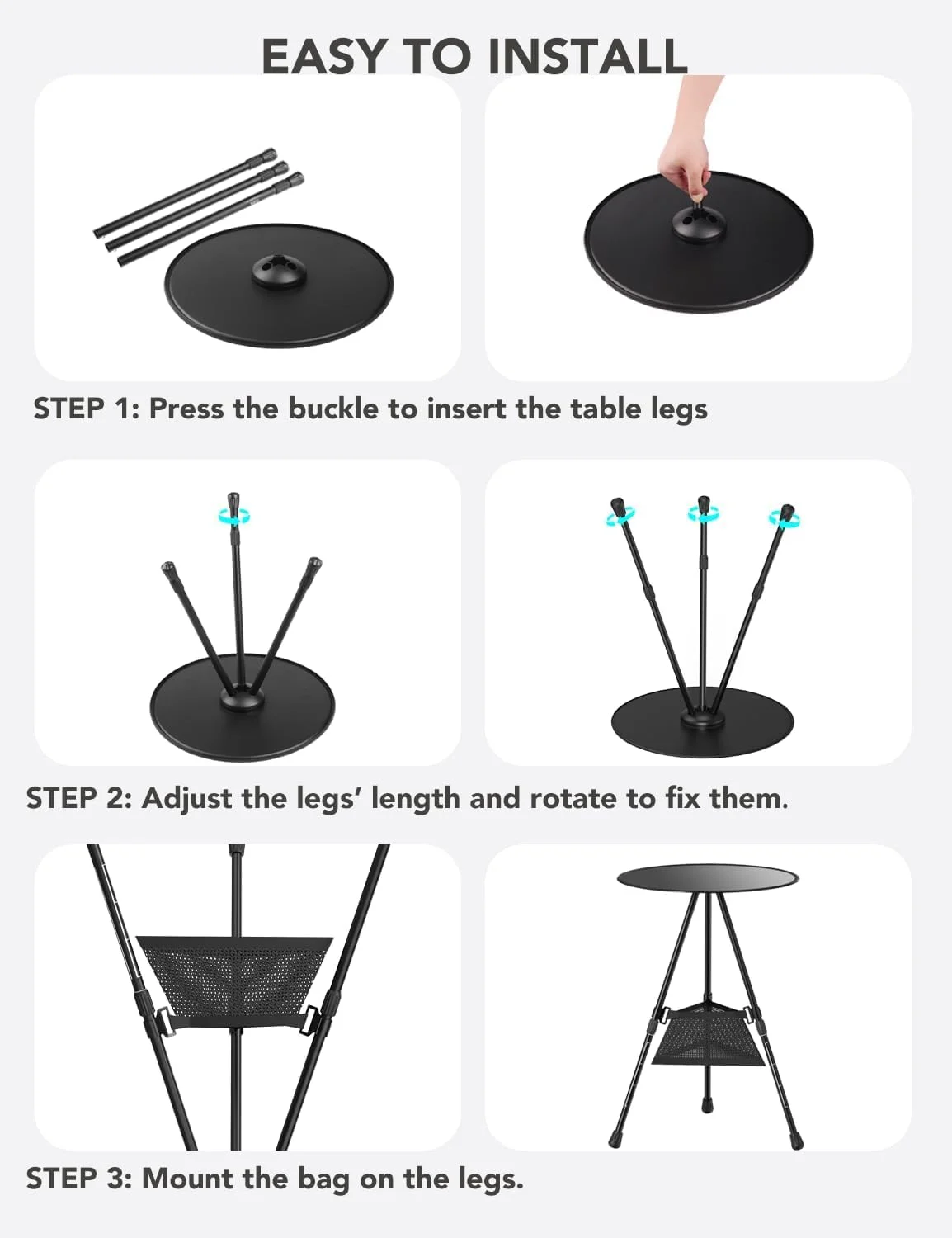 میز کمپینگ قابل حمل، تاشو و قابل تنظیم، میز سبک وزن مناسب فضای باز با کیف توری، ایده آل برای کمپینگ، باربیکیو، پیک نیک، ساحل، ماهیگیری، پیاده روی، استفاده در فضای داخلی و خارجی میز کمپینگ قابل حمل، تاشو و قابل تنظیم، میز سبک وزن مناسب فضای باز با کیف توری، ایده آل برای کمپینگ، باربیکیو، پیک نیک، ساحل، ماهیگیری، پیاده روی، استفاده در فضای داخلی و خارجی