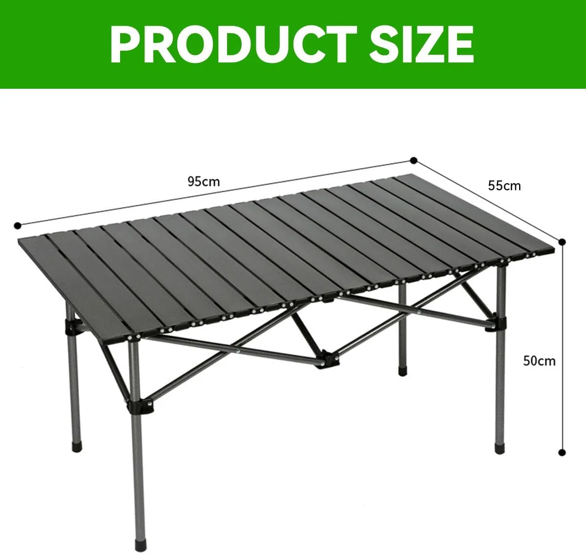 میز تاشو کمپینگ جدید ECVV، ۹۵×۵۵×۵۰ سانتی متر، رویه آلومینیومی فوق سبک با کیف حمل، حمل آسان، ایده آل برای پیک نیک، آشپزی، ساحل، پیاده روی، ماهیگیری، مهمانی ها و دورهمی های فضای باز