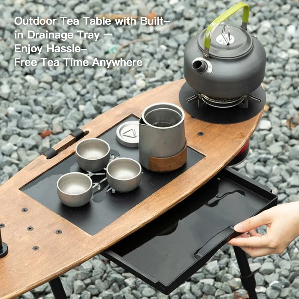 میز چای تاشو و قابل حمل برای کمپینگ با سینی زهکشی و پایه های قابل تنظیم، میز پیک نیک فوق سبک و جمع و جور با کیف حمل، میز کمپینگ برای باغ، ساحل، مسافرت میز چای تاشو و قابل حمل برای کمپینگ با سینی زهکشی و پایه های قابل تنظیم، میز پیک نیک فوق سبک و جمع و جور با کیف حمل، میز کمپینگ برای باغ، ساحل، مسافرت