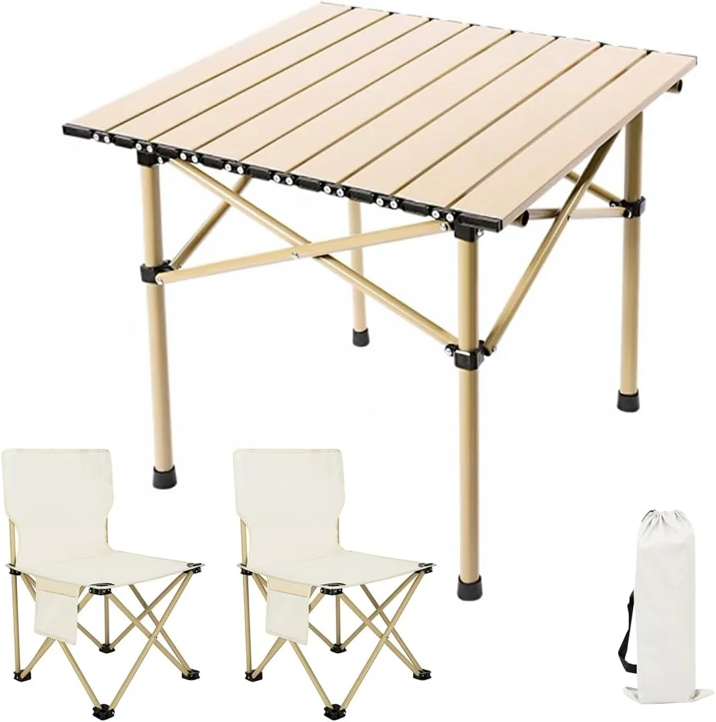 ست میز تاشو کمپینگ سولرکنم، سبک وزن، میز رول آپ تاشو آلومینیومی با کیف حمل مناسب، مناسب برای داخل خانه، خارج از خانه، کمپینگ، مهمانی، پیک نیک (1 * میز و 2 * صندلی) ست میز تاشو کمپینگ سولرکنم، سبک وزن، میز رول آپ تاشو آلومینیومی با کیف حمل مناسب، مناسب برای داخل خانه، خارج از خانه، کمپینگ، مهمانی، پیک نیک (1 * میز و 2 * صندلی)