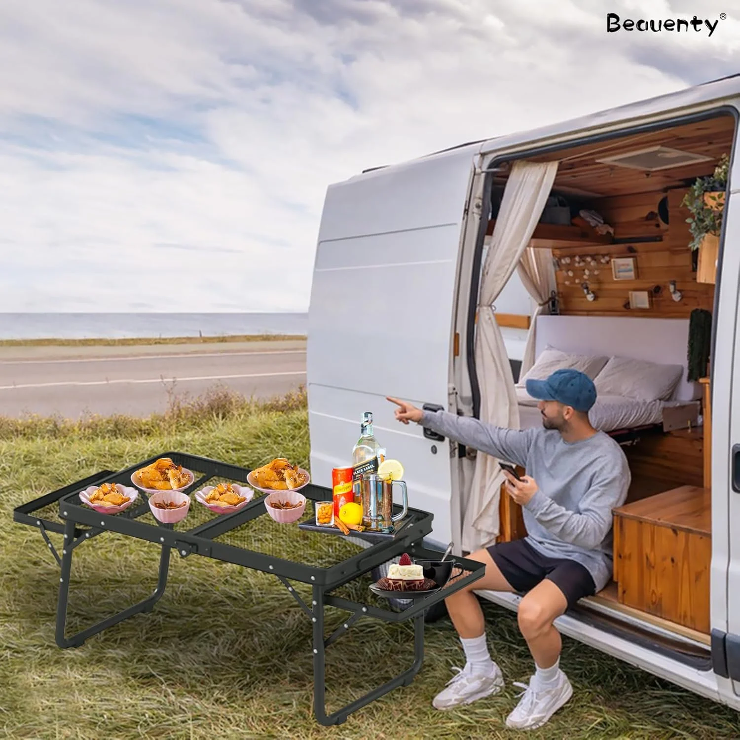 میز تاشو سبک وزن Beauenty با کیف حمل، میز گریل توری آلومینیومی 40 * 60/40 * 70 مقاوم در برابر درجه حرارت بالا، ظرفیت بار 20 کیلوگرم برای کمپینگ پیک نیک در فضای باز (40 * 70 مشکی) میز تاشو سبک وزن Beauenty با کیف حمل، میز گریل توری آلومینیومی 40 * 60/40 * 70 مقاوم در برابر درجه حرارت بالا، ظرفیت بار 20 کیلوگرم برای کمپینگ پیک نیک در فضای باز (40 * 70 مشکی)