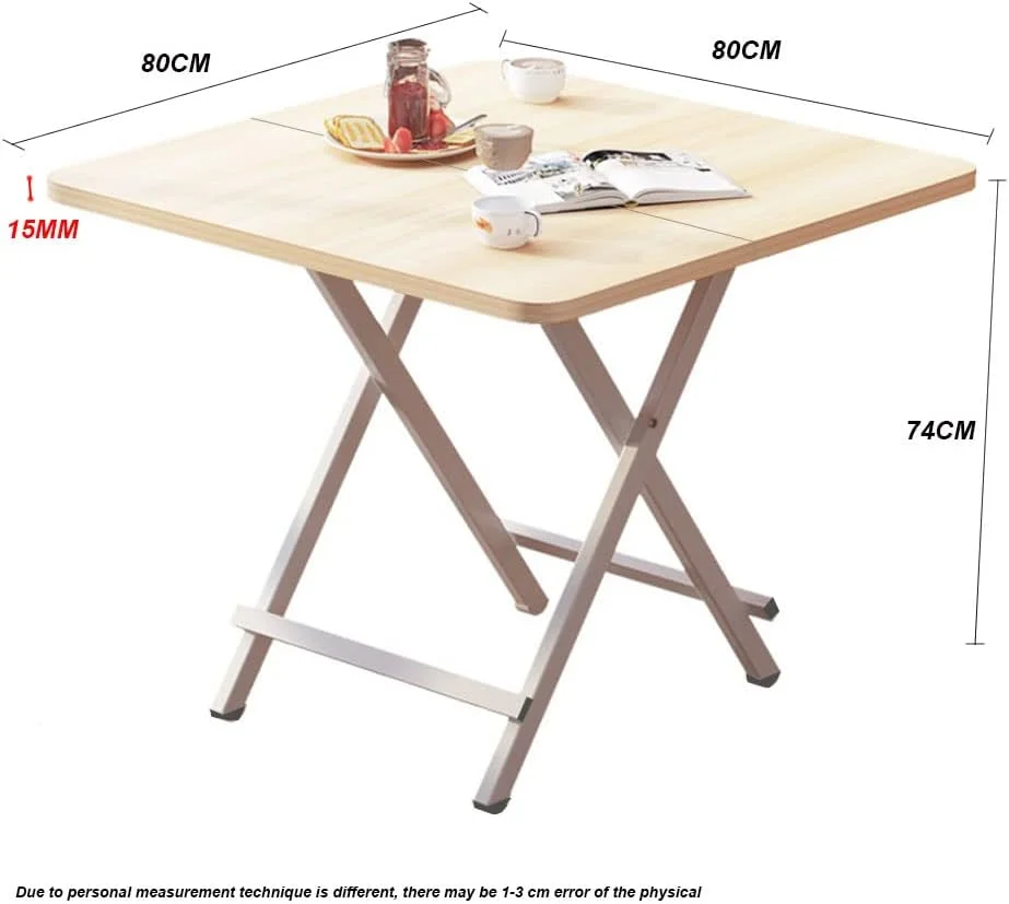 میز پیک نیک تاشو، میز کمپینگ قابل حمل با طراحی ساده و صرفه جویی در فضا، میز ناهار خوری تاشو و مقاوم برای اتاق نشیمن، آشپزخانه و باغ (طرح چوب روشن، 80 سانتی متر)