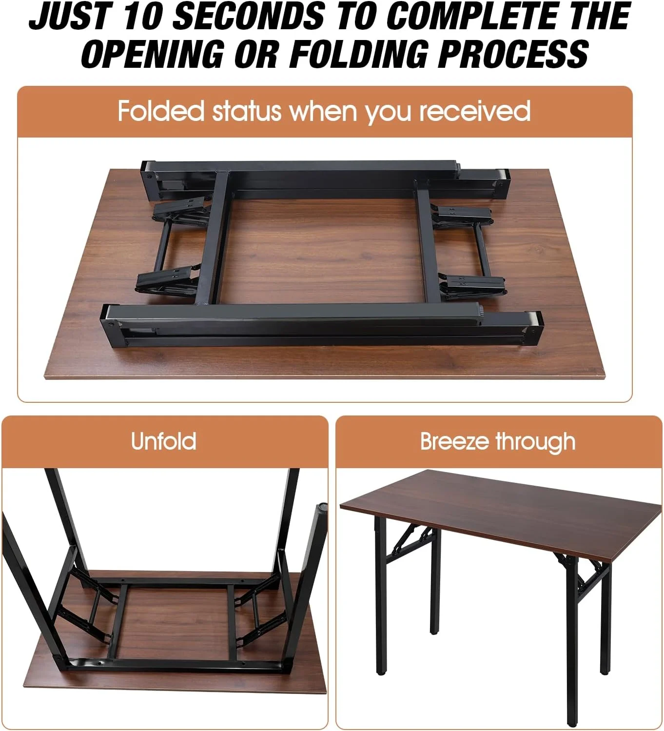 میز تاشو قابل تنظیم MEISHIDA بدون نیاز به نصب، میز کامپیوتر قابل حمل و جمع و جور گردویی، میز اداری برای خانه، دفتر، مطالعه، غذاخوری، کمپینگ، پیک نیک و BBQ (قهوه ای، 100 * 50 * 75 سانتی متر) میز تاشو قابل تنظیم MEISHIDA بدون نیاز به نصب، میز کامپیوتر قابل حمل و جمع و جور گردویی، میز اداری برای خانه، دفتر، مطالعه، غذاخوری، کمپینگ، پیک نیک و BBQ (قهوه ای، 100 * 50 * 75 سانتی متر)