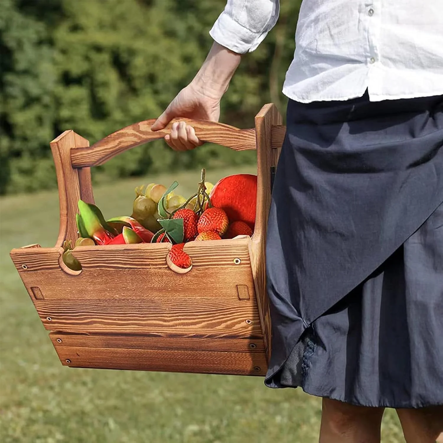 میز پیک نیک شراب قابل حمل YelaJoy، میز سبد پیک نیک چوبی تاشو 2 در 1، میز پیک نیک شراب برای کمپینگ در پارک، ساحل، میان وعده در فضای باز، 35x33.5x15 سانتی متر میز پیک نیک شراب قابل حمل YelaJoy، میز سبد پیک نیک چوبی تاشو 2 در 1، میز پیک نیک شراب برای کمپینگ در پارک، ساحل، میان وعده در فضای باز، 35x33.5x15 سانتی متر