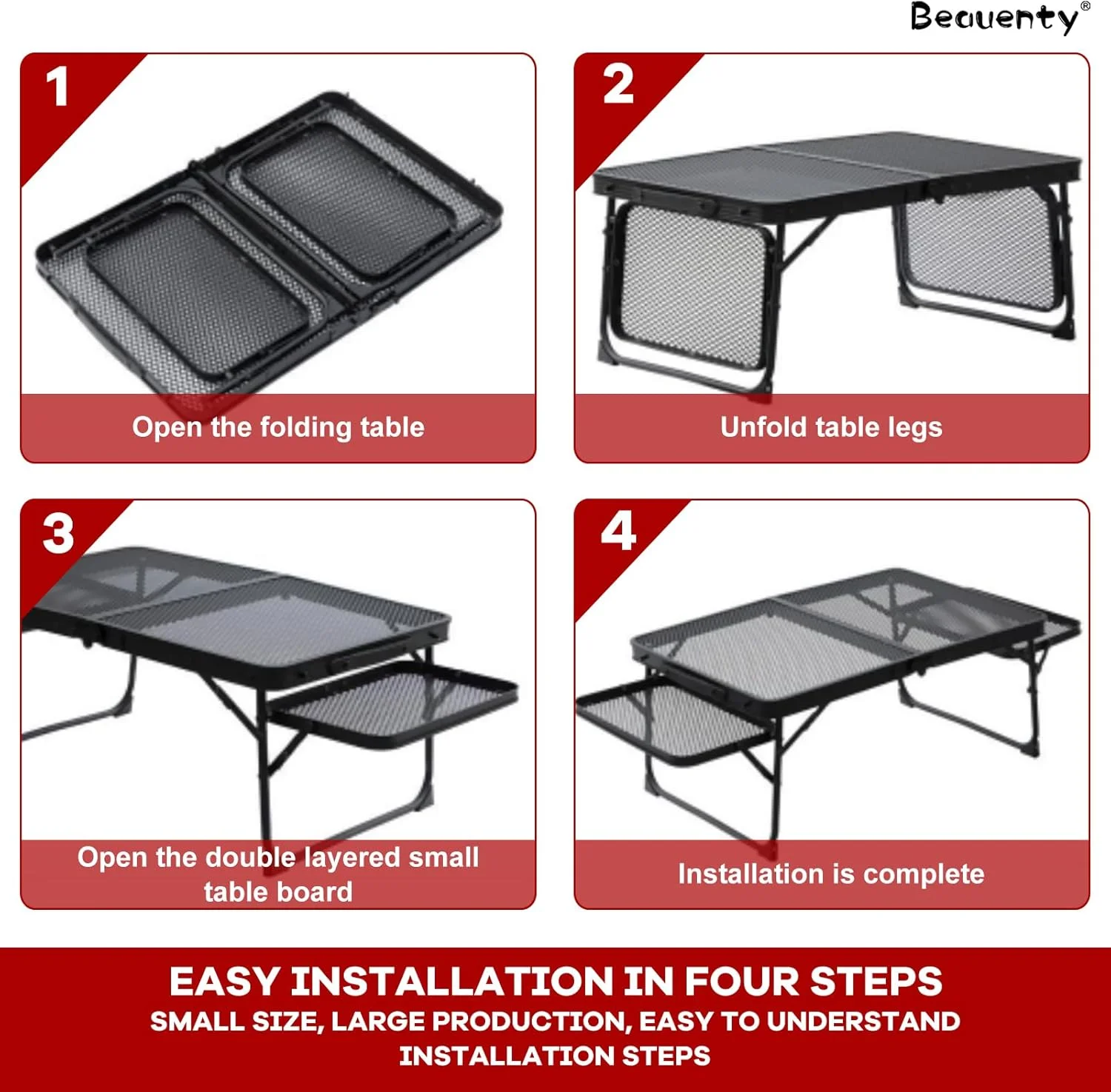 میز تاشو سبک وزن Beauenty با کیف حمل، میز گریل توری آلومینیومی 40 * 60/40 * 70 مقاوم در برابر درجه حرارت بالا، ظرفیت بار 20 کیلوگرم برای کمپینگ پیک نیک در فضای باز (40 * 70 مشکی) میز تاشو سبک وزن Beauenty با کیف حمل، میز گریل توری آلومینیومی 40 * 60/40 * 70 مقاوم در برابر درجه حرارت بالا، ظرفیت بار 20 کیلوگرم برای کمپینگ پیک نیک در فضای باز (40 * 70 مشکی)